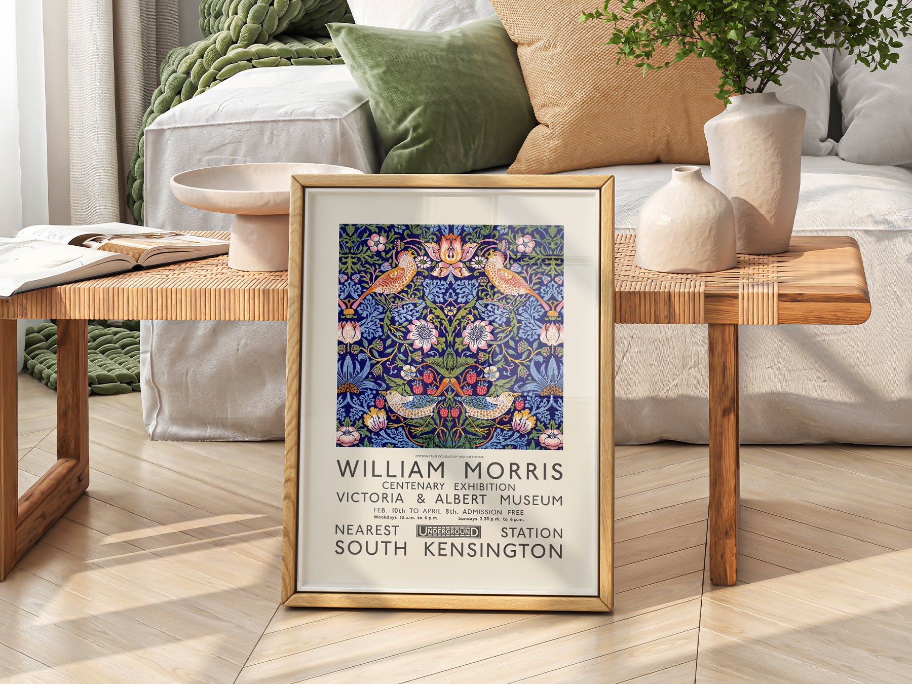 Multiple size options for William Morris Strawberry Thief wall art print display