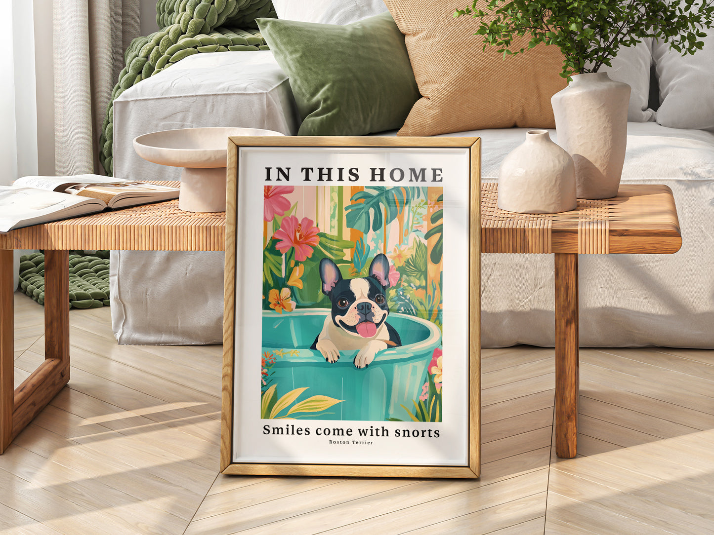 Multiple size options for Boston Terrier Wall wall art print display