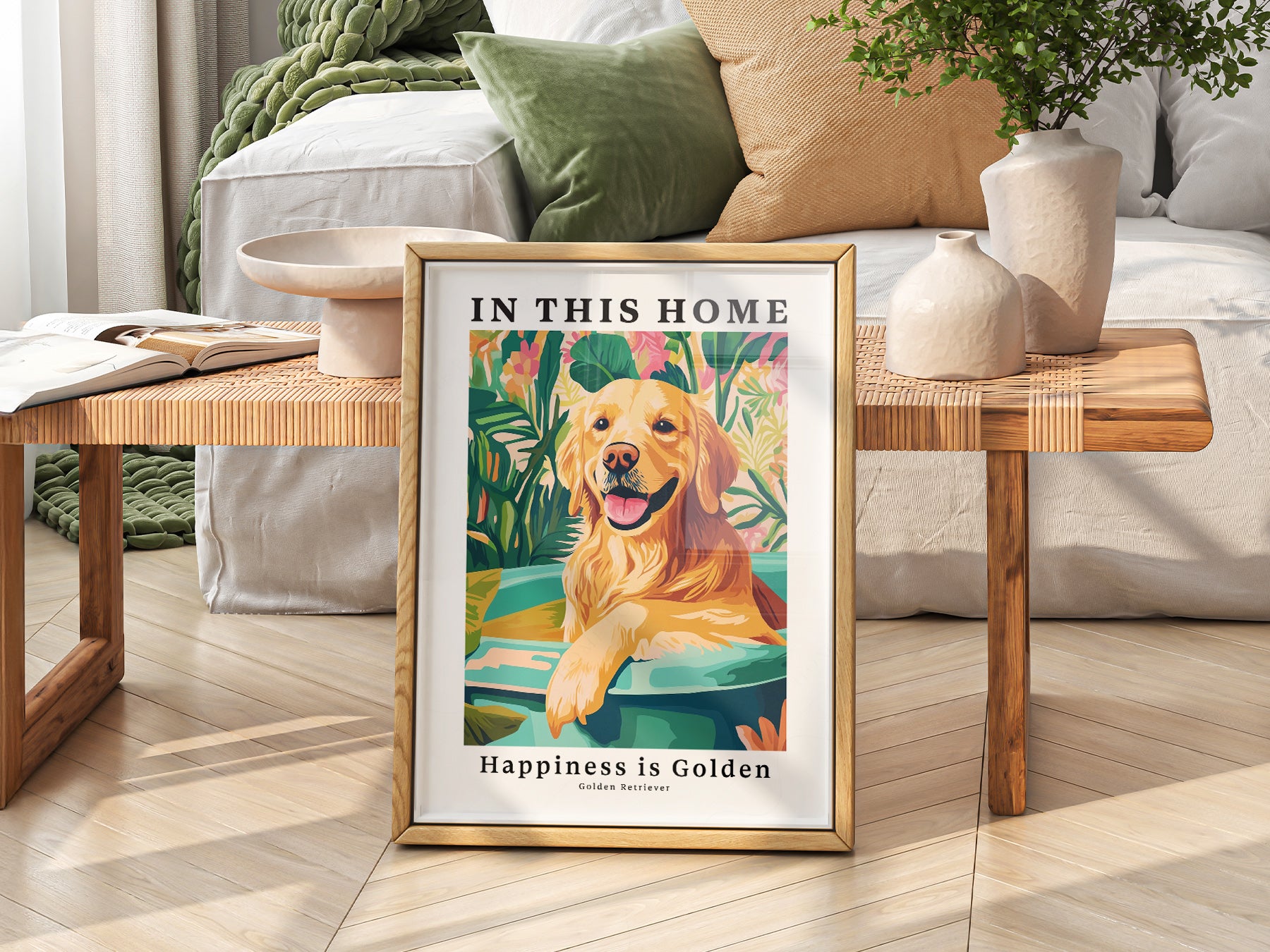 Golden Retriever print on 100% Cotton Matte Paper – texture detail