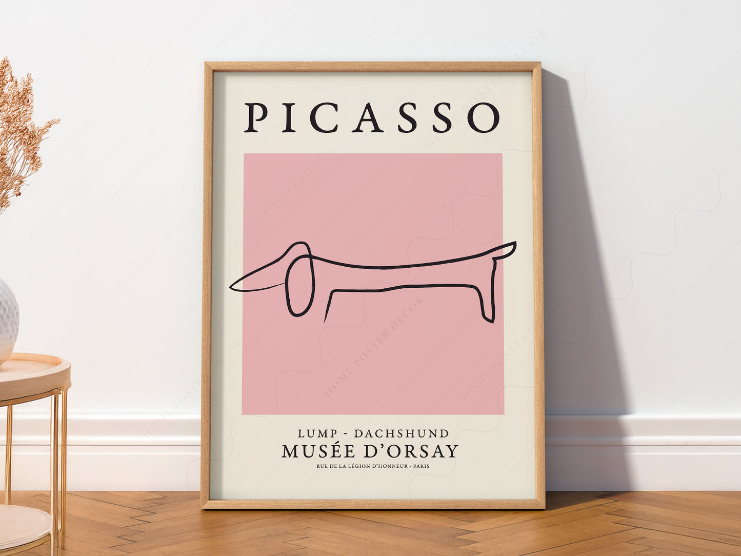 Pablo Picasso Fine Art, Dog dachshund, Pink color