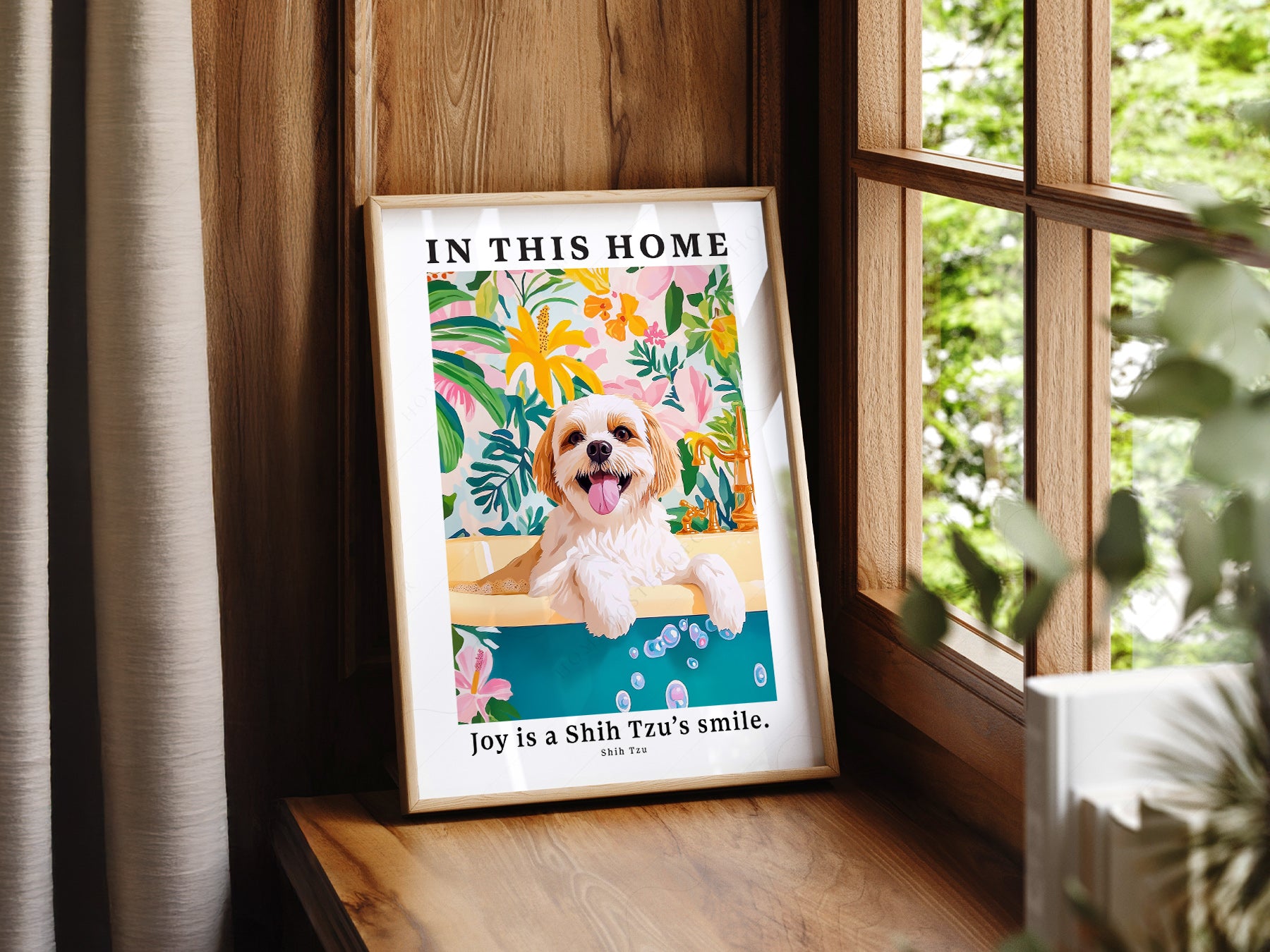 Shih Tzu In This Home print on 100% Cotton Matte Paper – texture detail