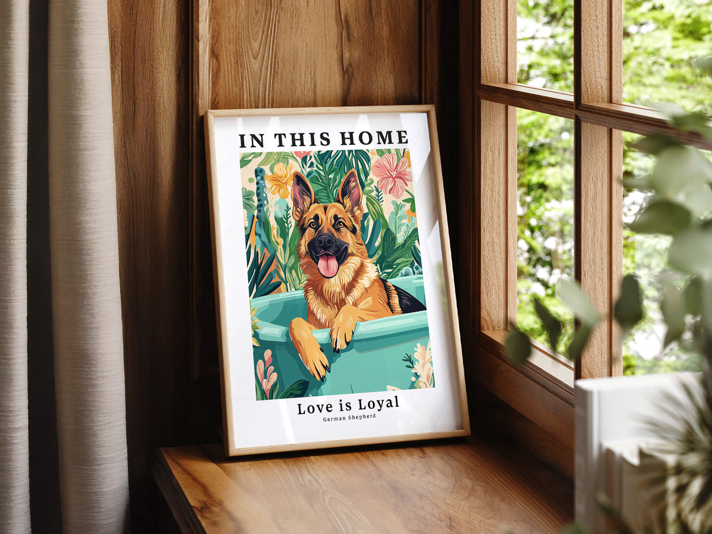 German Shepherd Dog print on 100% Cotton Matte Paper – texture detail