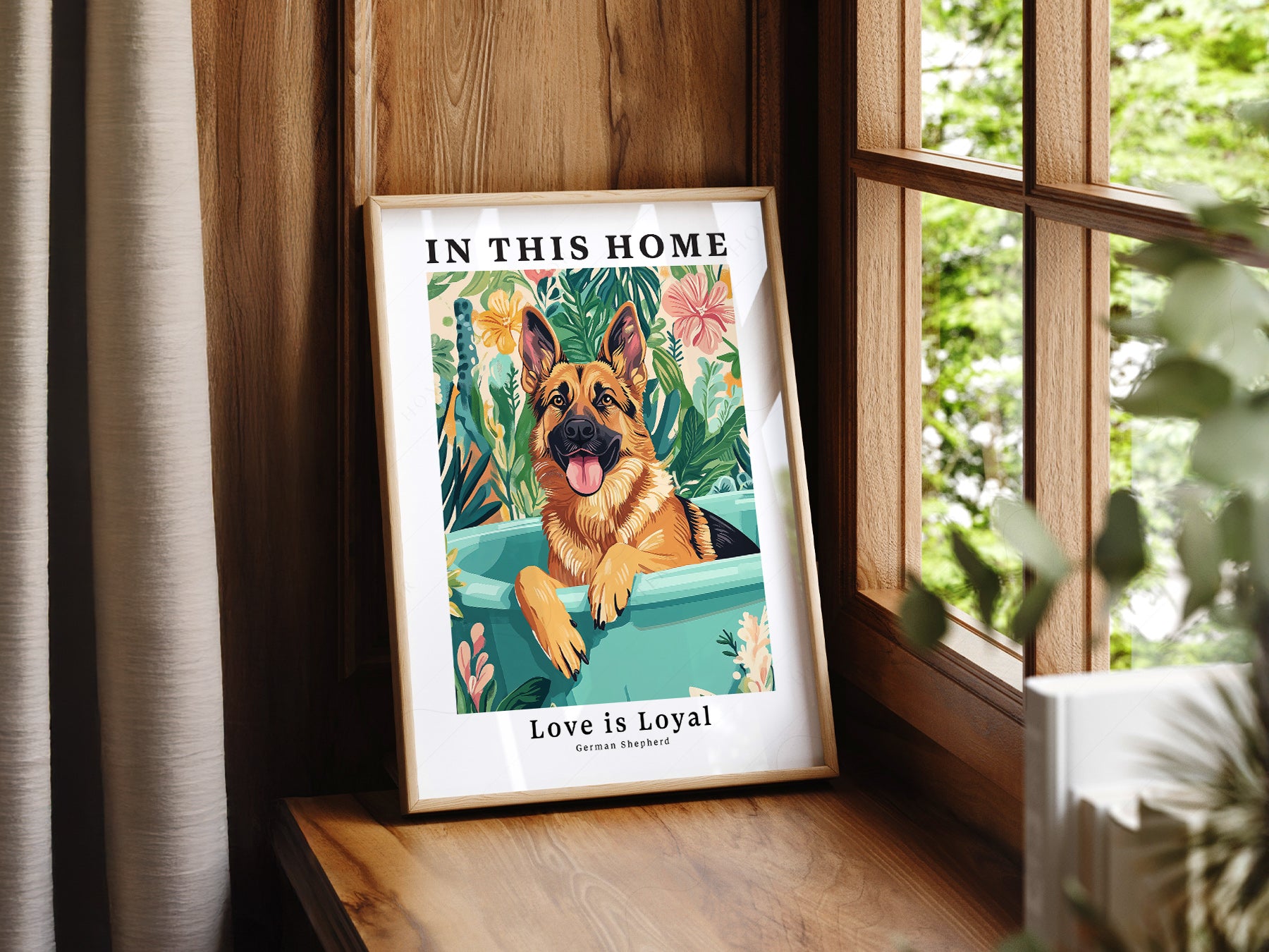 German Shepherd Dog print on 100% Cotton Matte Paper – texture detail