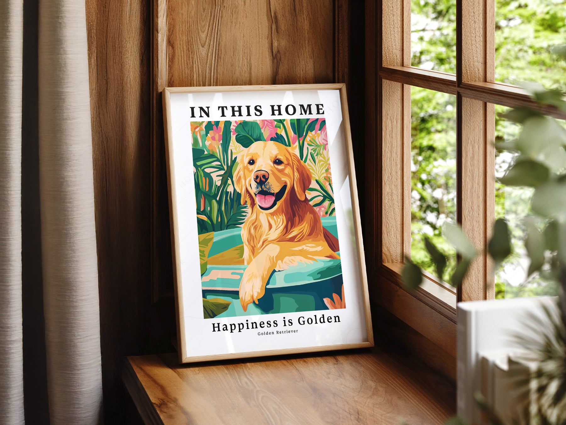 Gift-ready Golden Retriever fine art print – museum quality
