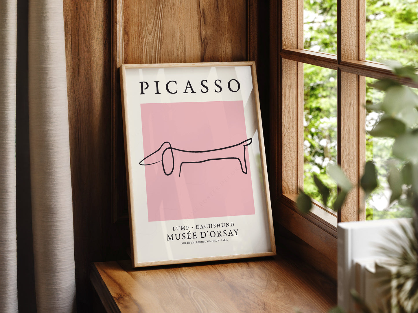Pablo Picasso Fine Art, Dog dachshund, Pink color