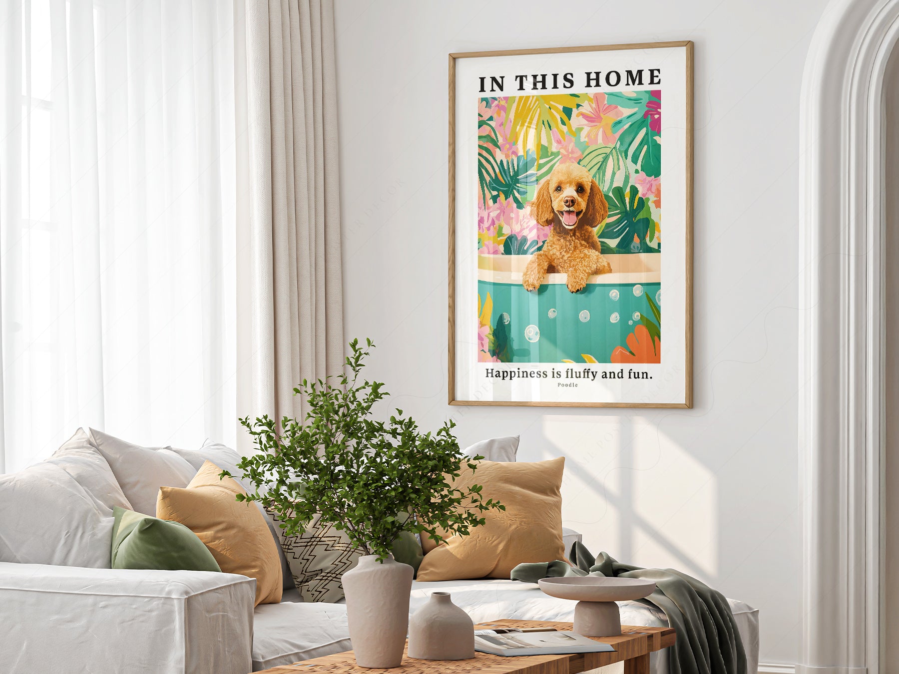 Multiple size options for Poodle Wall wall art print display