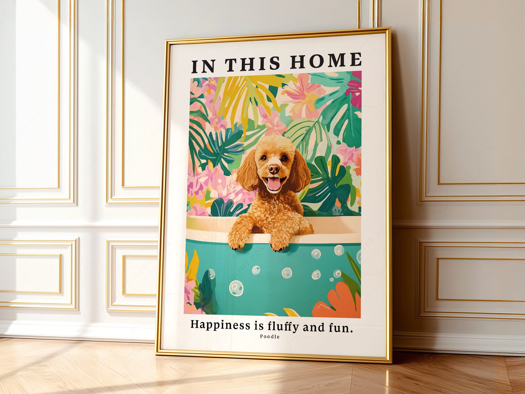 Poodle Wall print on 100% Cotton Matte Paper – texture detail