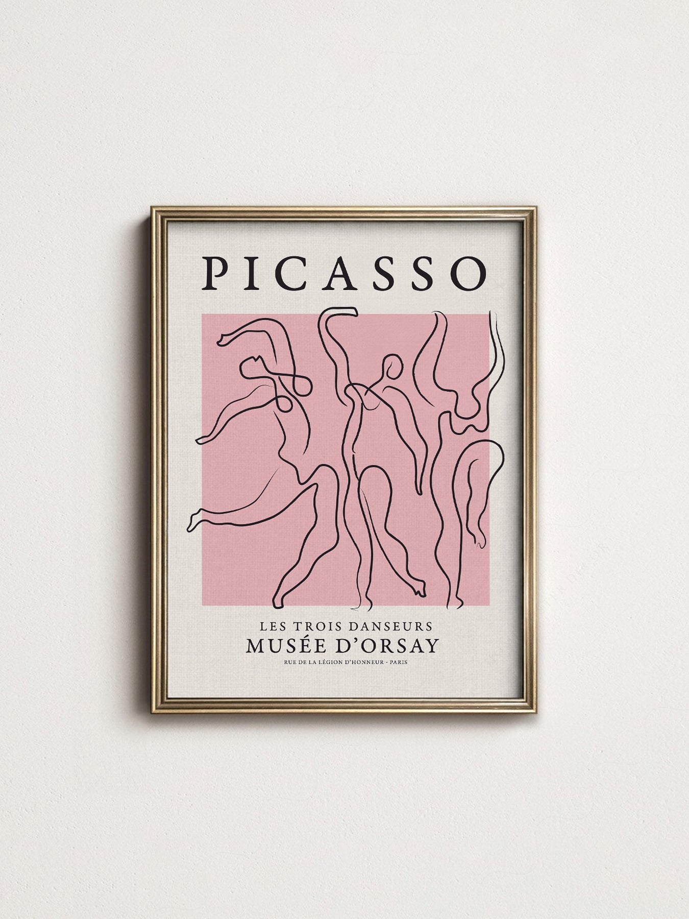 Multiple size options for Pablo Picasso Les Trois Danseurs wall art print display