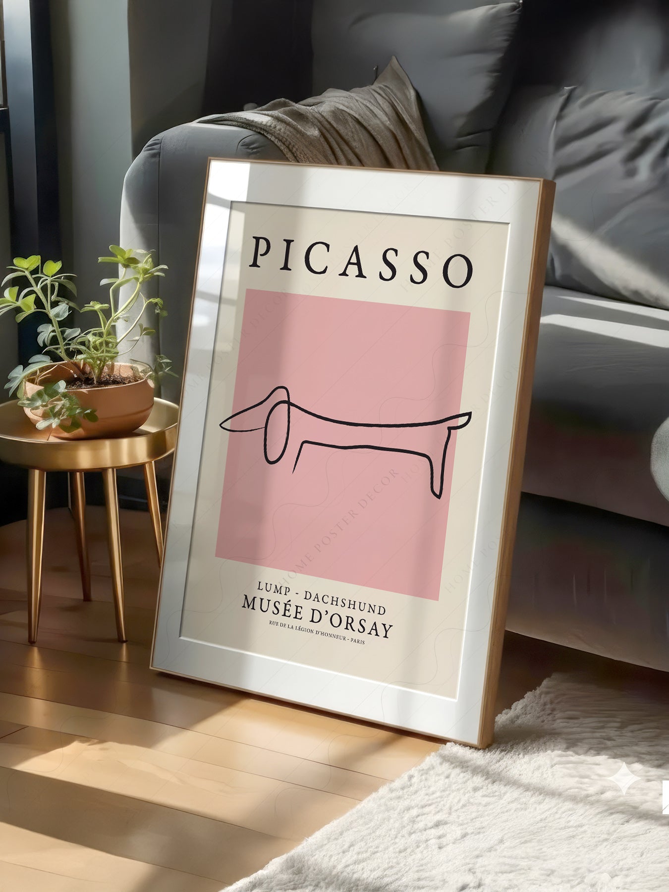 Pablo Picasso Lump Dachshund Line print on 100% Cotton Matte Paper – texture detail