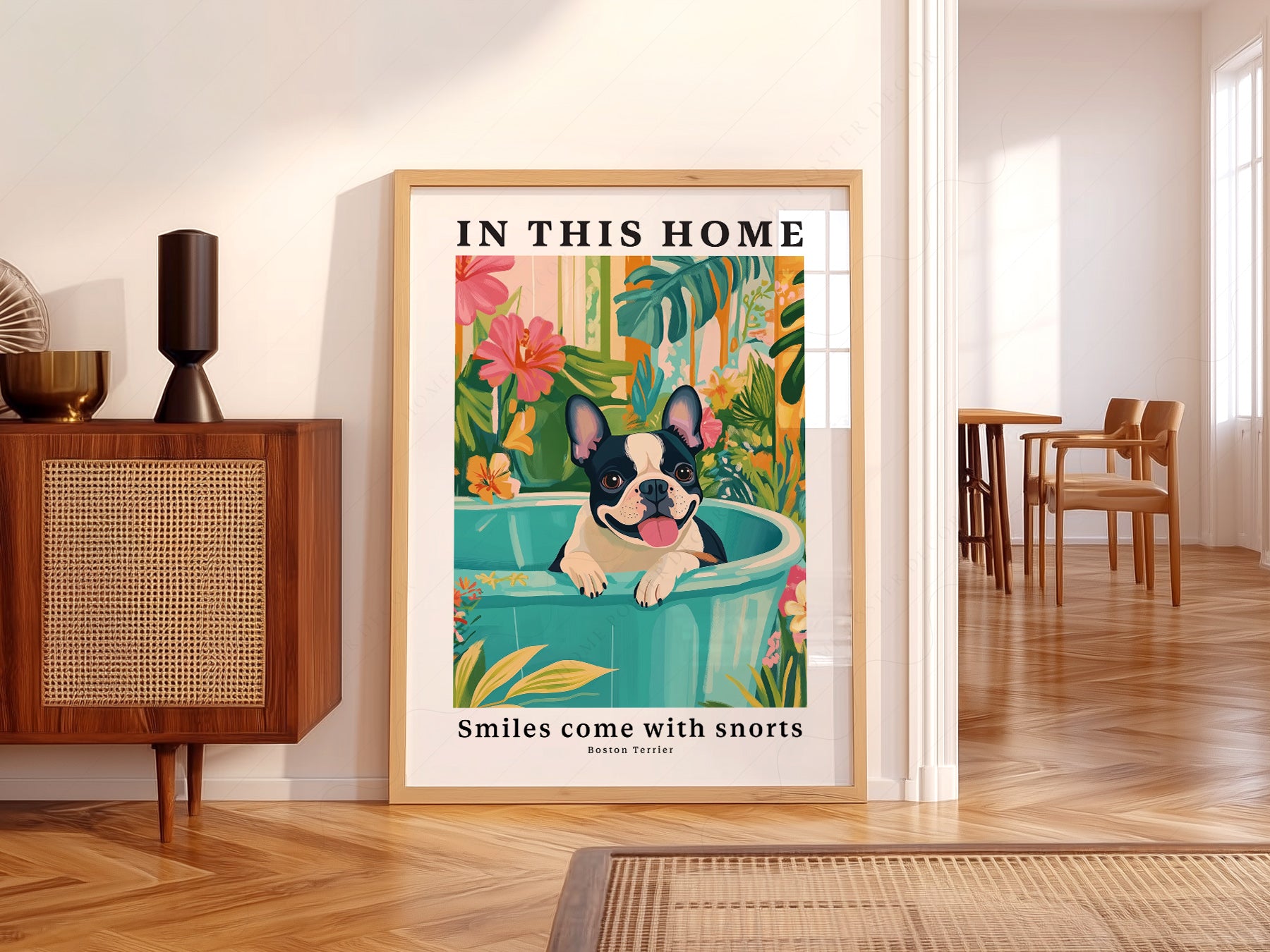 Boston Terrier Wall as a statement piece in an eclectic gallery wall