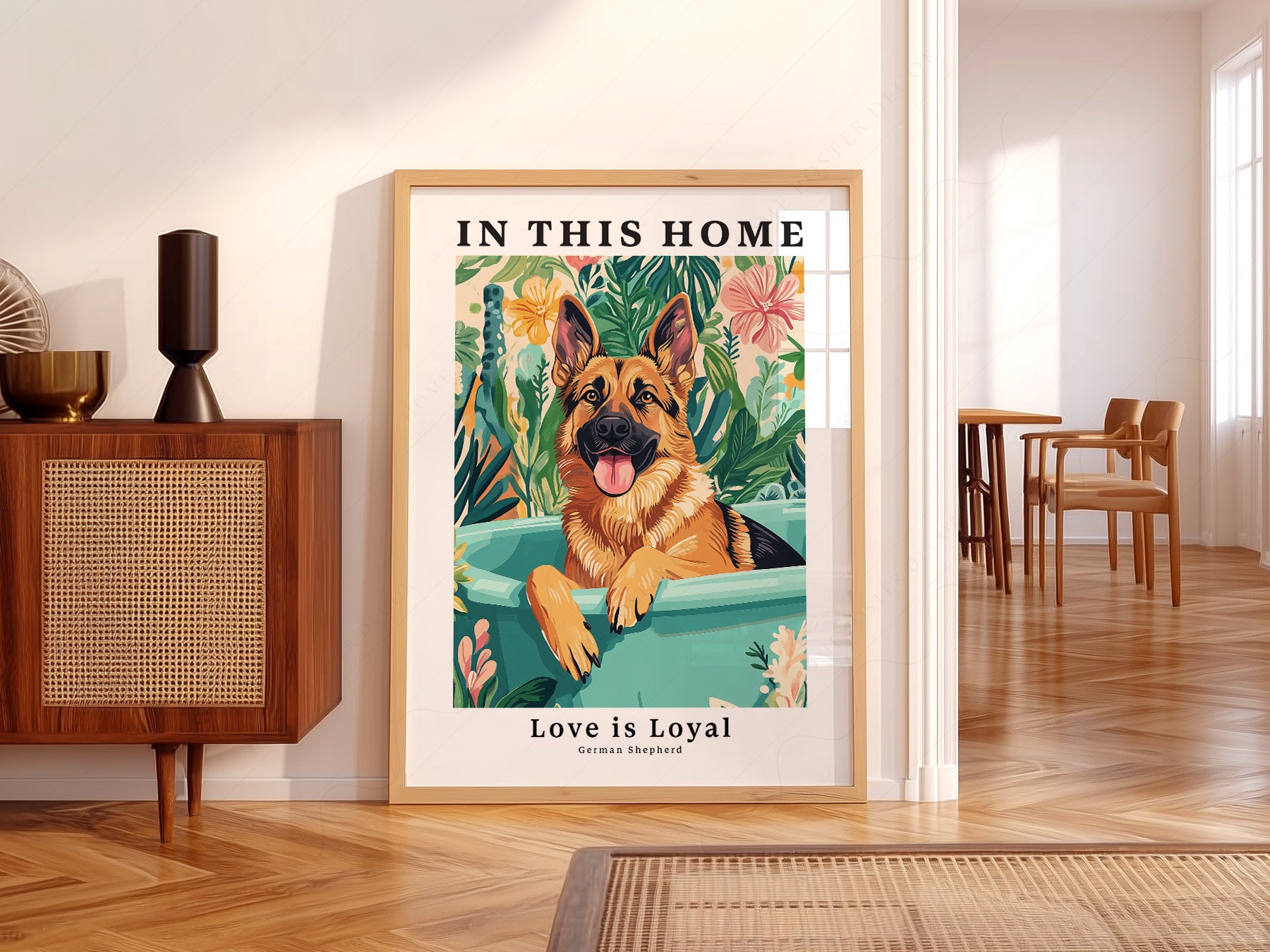 Made-to-order German Shepherd Dog art print with free worldwide shipping