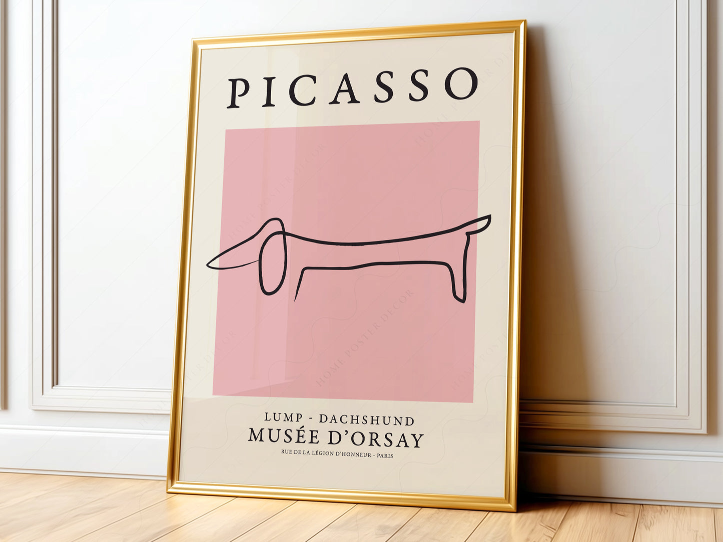 Pablo Picasso Fine Art, Dog dachshund, Pink color