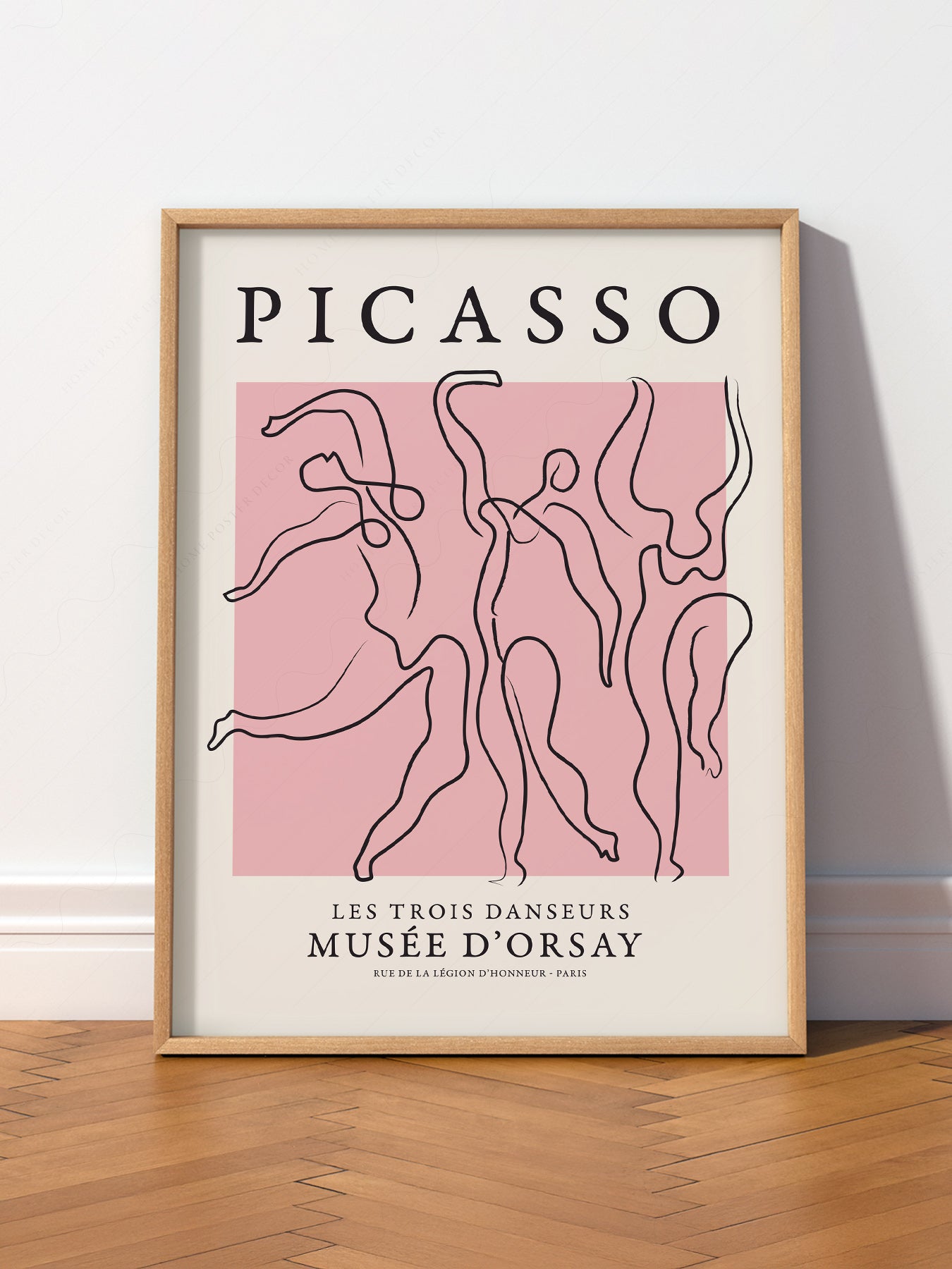 Pablo Picasso Les Trois Danseurs wall art print displayed in a bright modern living room