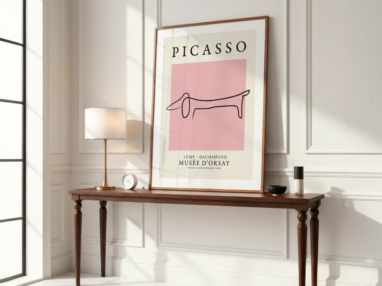 Pablo Picasso Fine Art, Dog dachshund, Pink color
