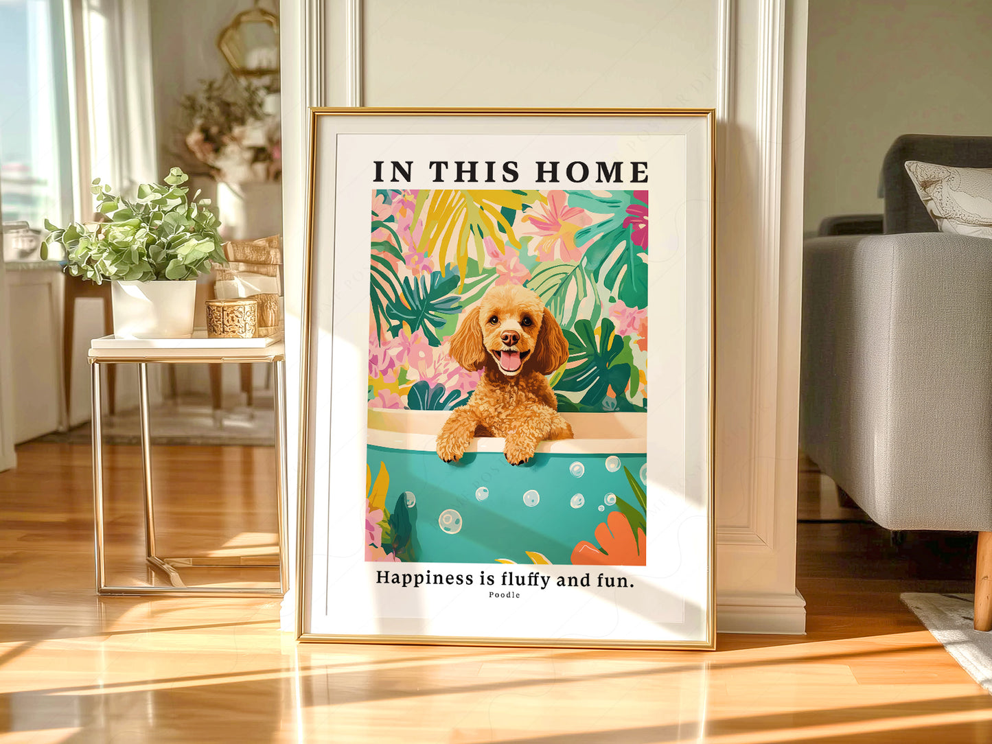 Poodle Wall styled in a Scandinavian bedroom