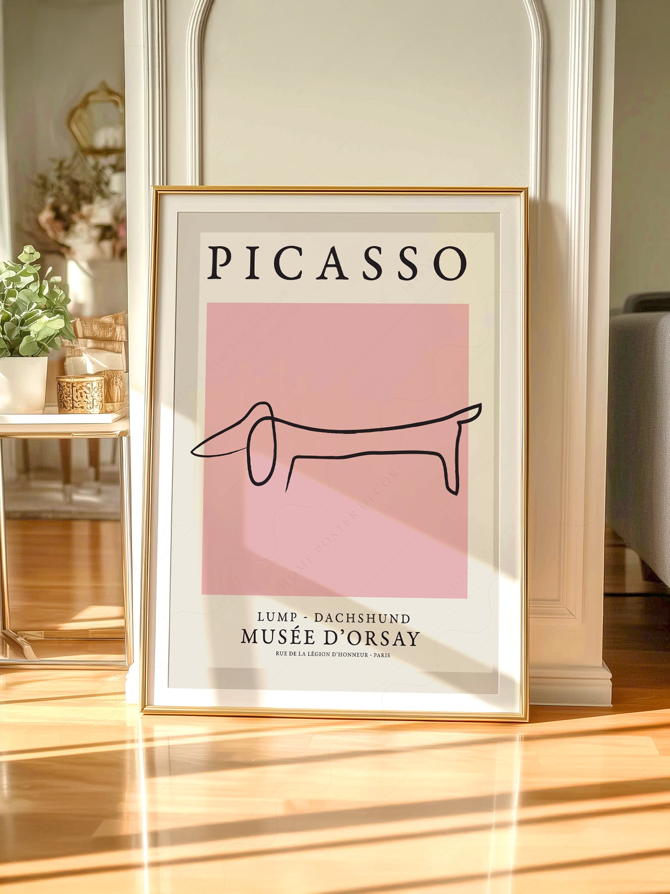Gallery wall featuring Pablo Picasso Lump Dachshund Line fine art print