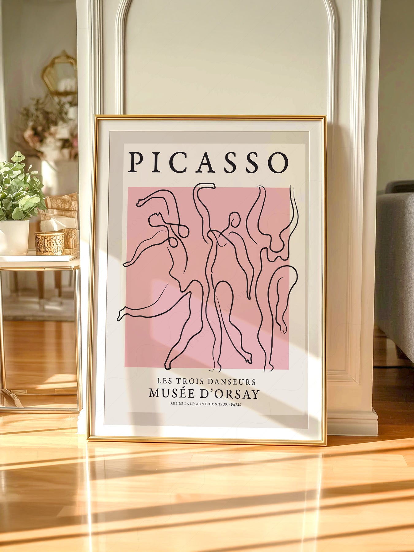 Gallery wall featuring Pablo Picasso Les Trois Danseurs fine art print