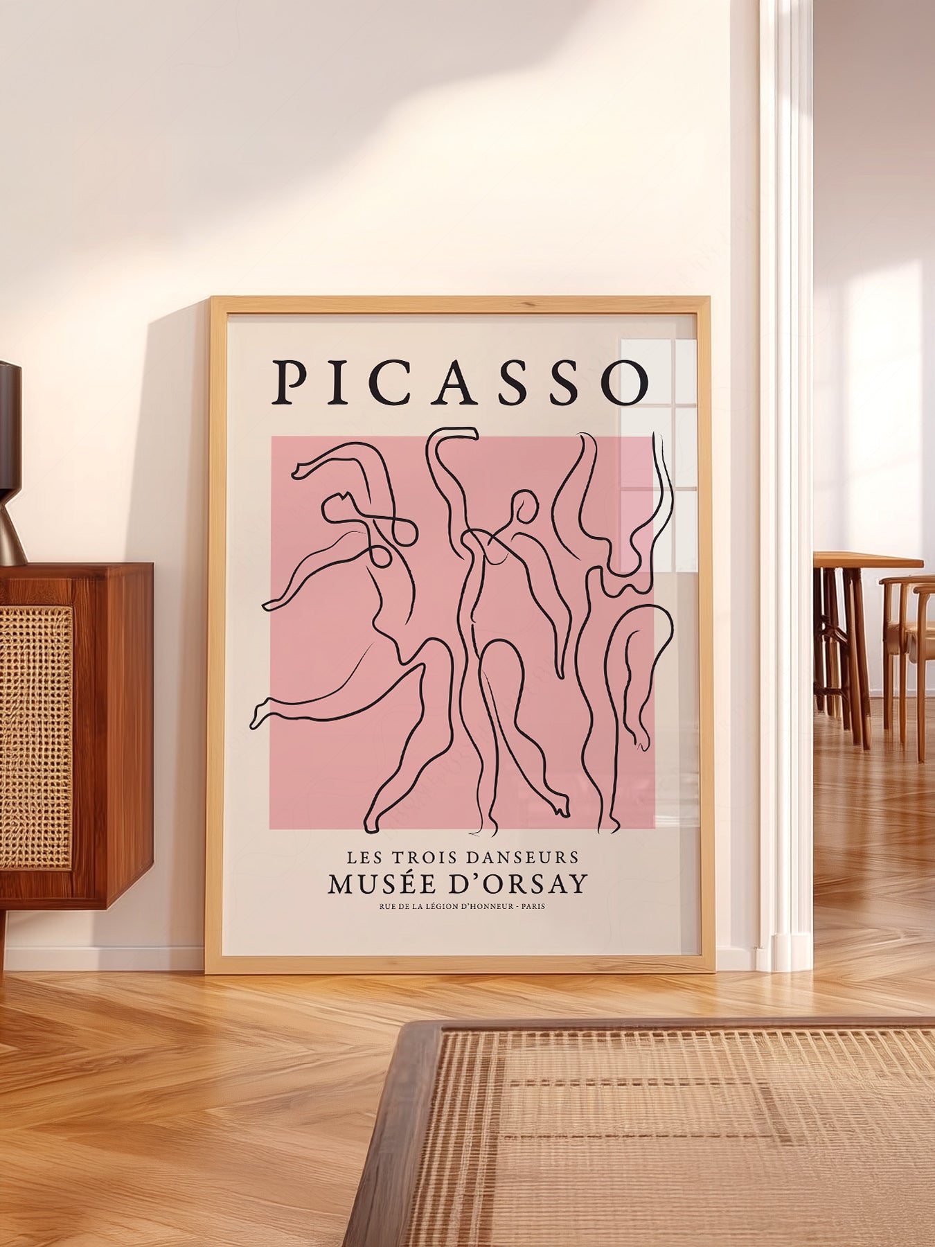 Pablo Picasso wall art in a cozy home study or reading room