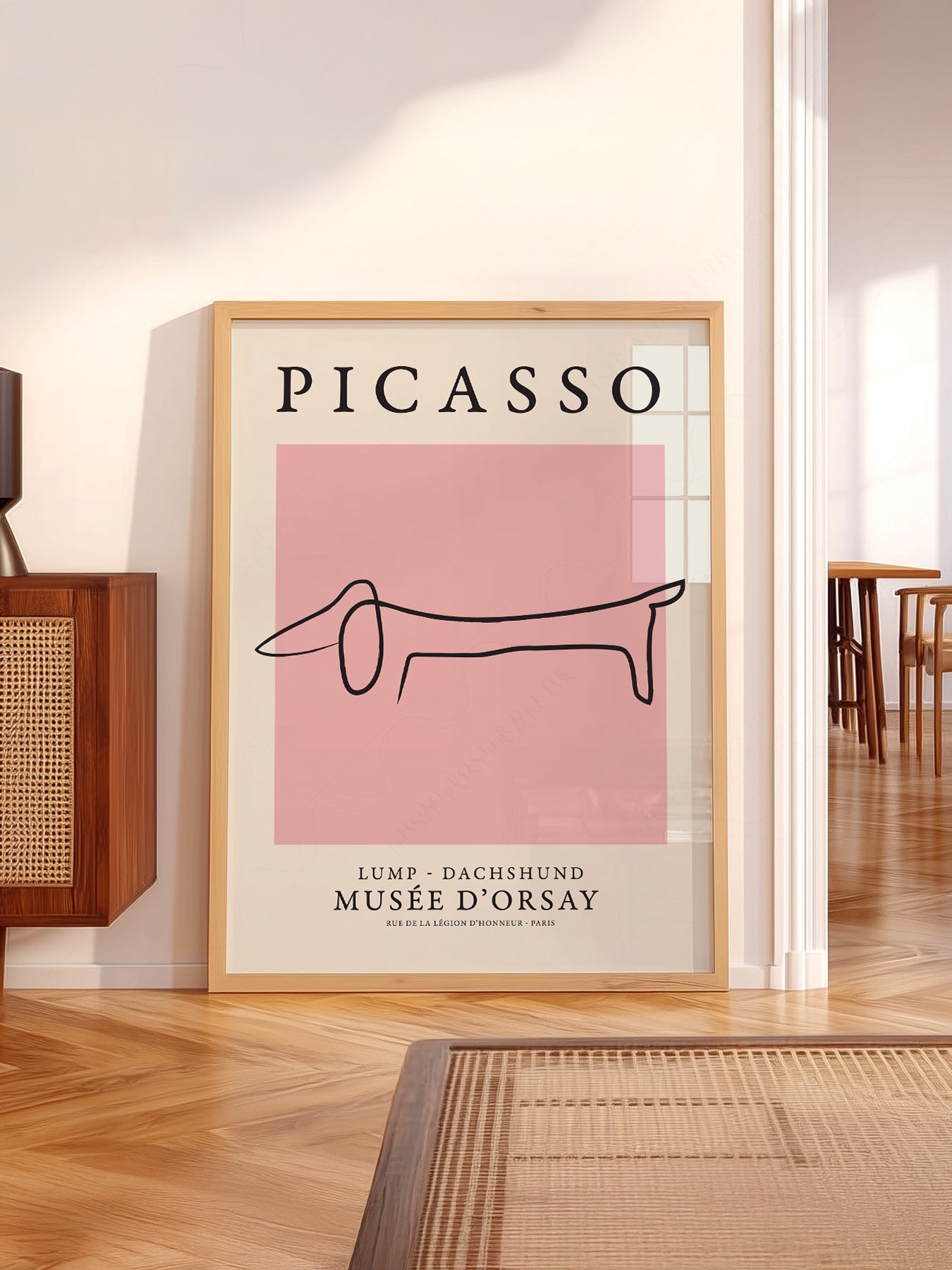 Pablo Picasso wall art in a cozy home study or reading room