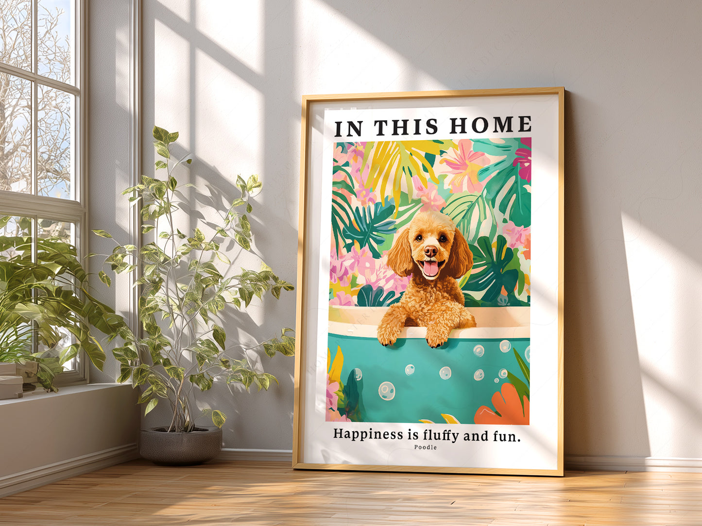 Close-up of Poodle Wall archival print on Premium Matte Paper