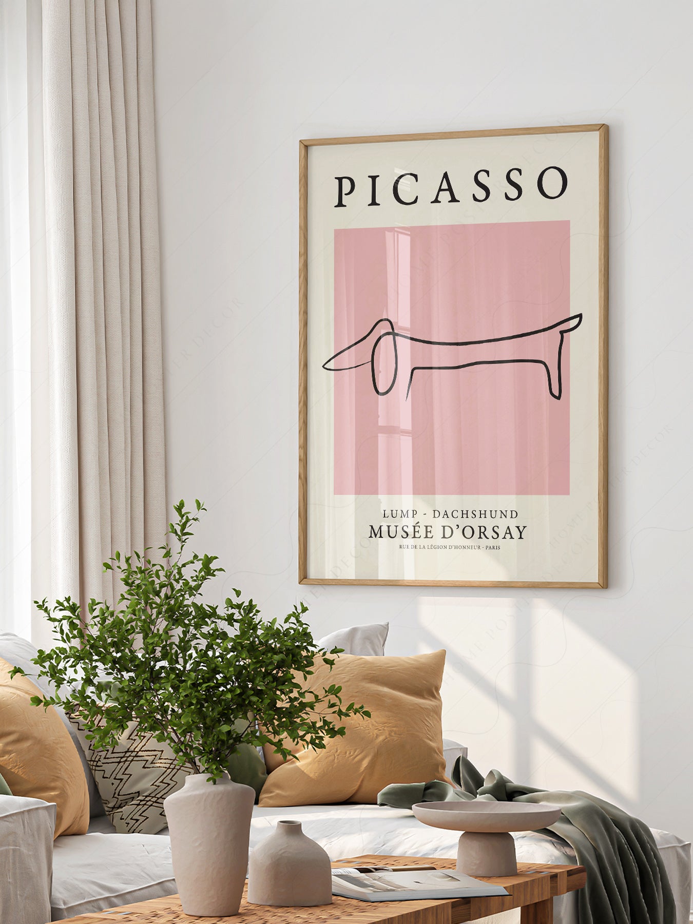 Close-up of Pablo Picasso Lump Dachshund Line archival print on Premium Matte Paper