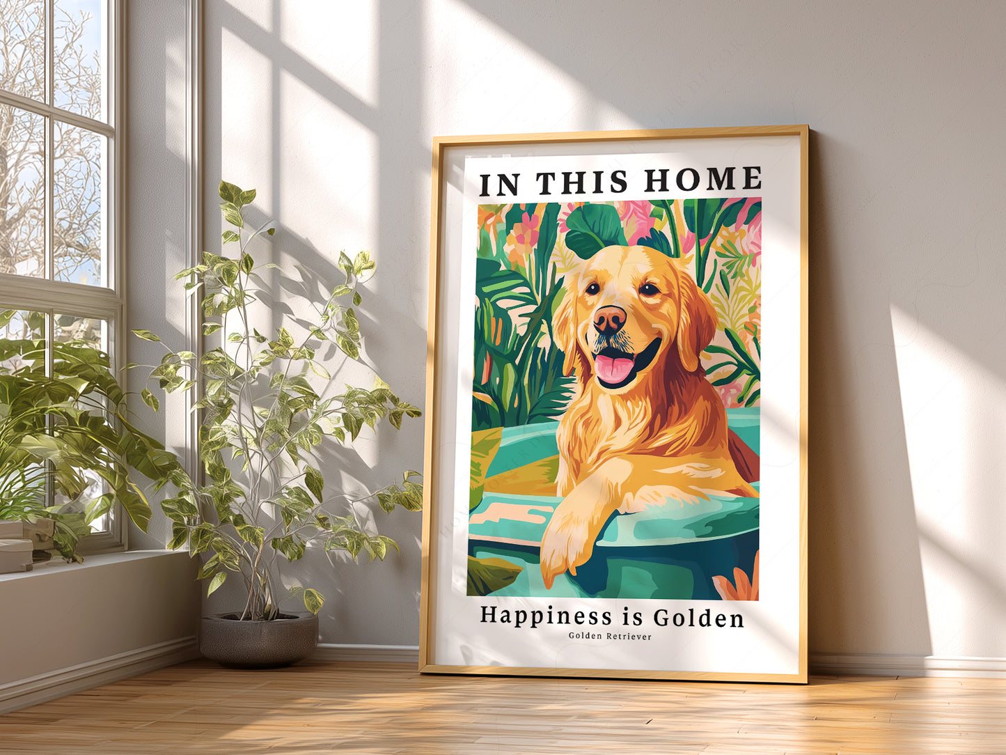 Close-up of Golden Retriever archival print on Premium Matte Paper