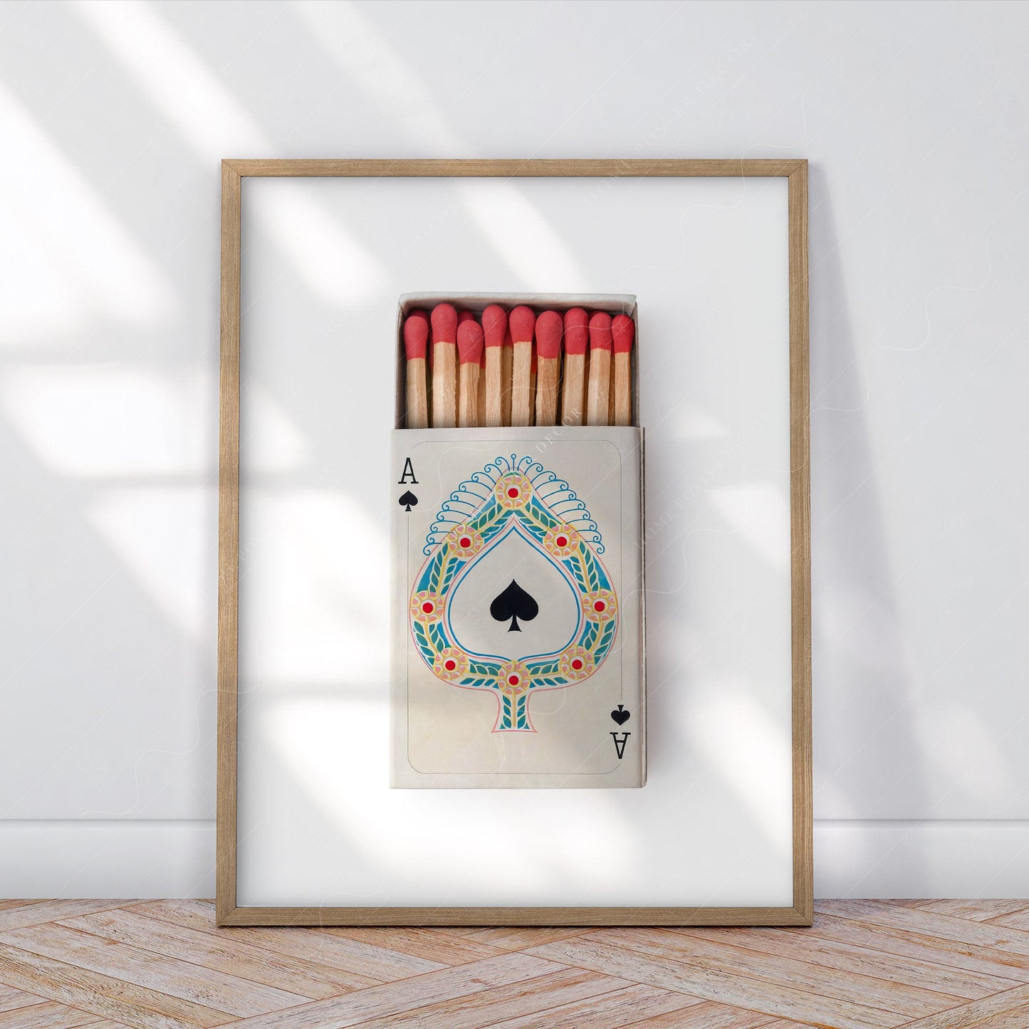 Ace of spades poster, Playing cards print, Retro wall art, Matchbox photography