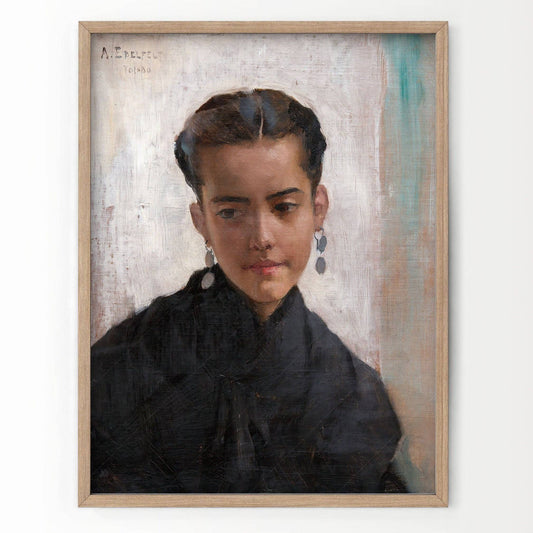 Albert Edelfelt, Girl from Toledo, Vintage Oil Portrait