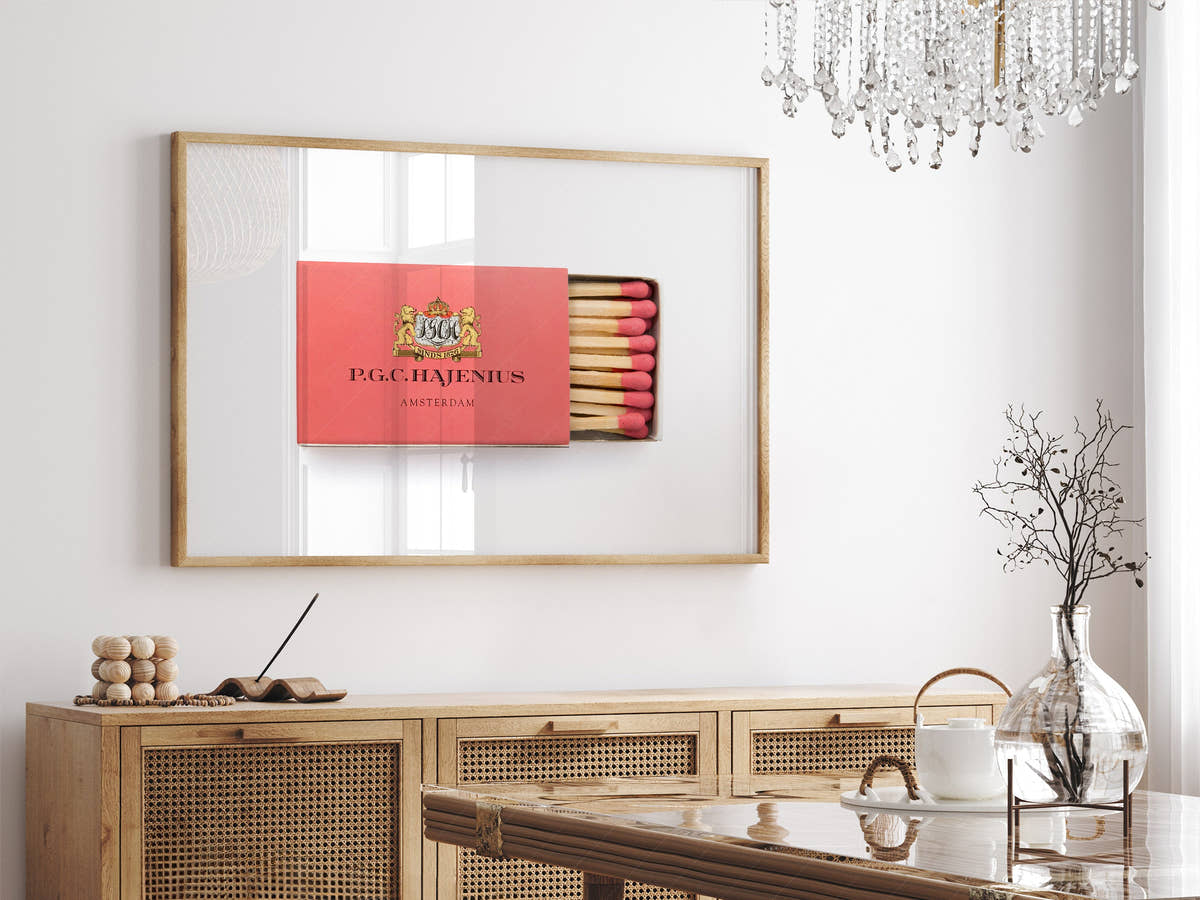 Amsterdam art print, Elegant wall art, Vintage matchbox