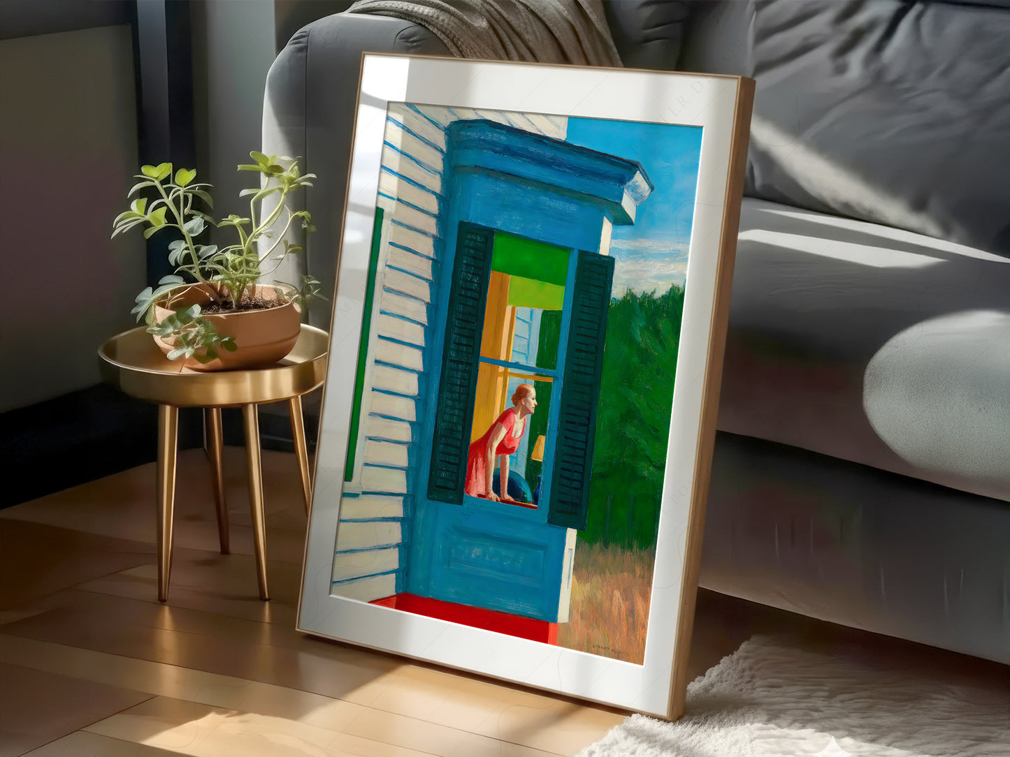 Gallery wall featuring Edward Hopper Cape Cod Morning fine art print