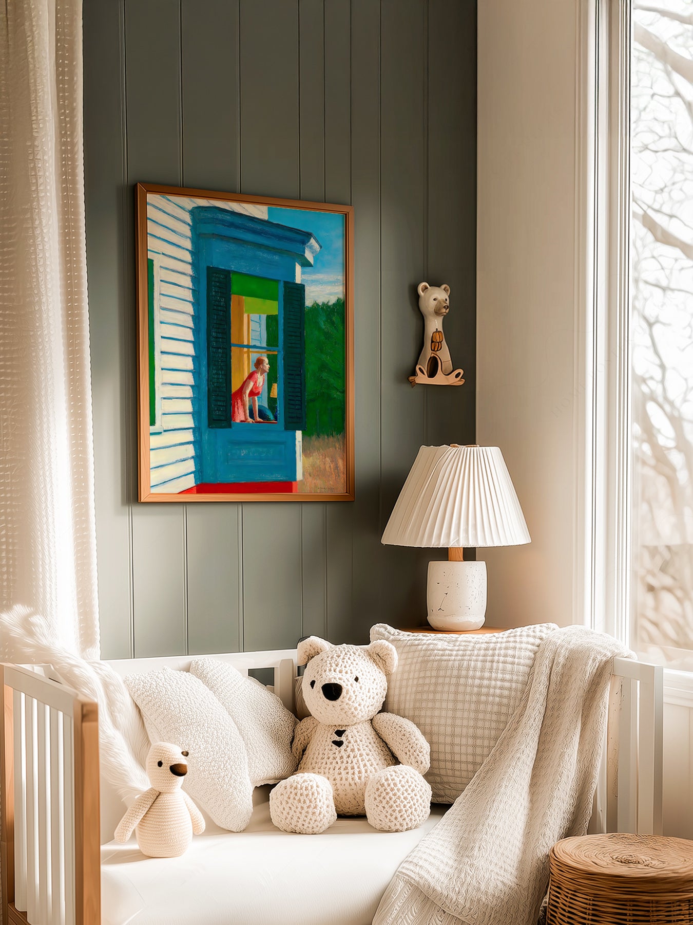 Edward Hopper Cape Cod Morning in a light-filled Japandi-inspired living space