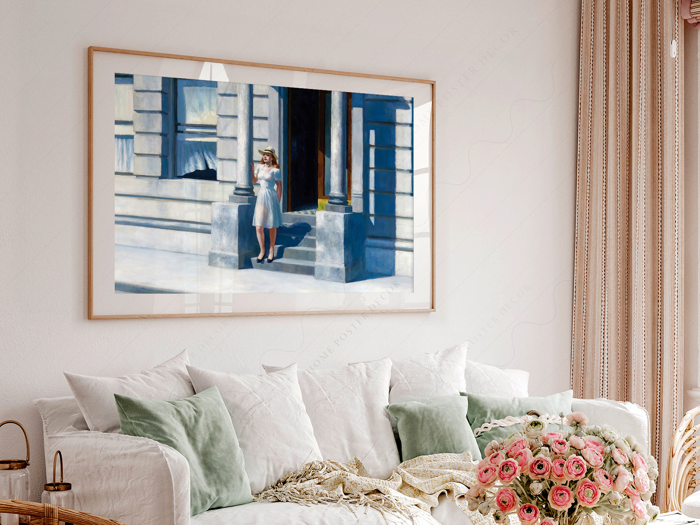 Gallery wall featuring Edward Hopper Summertime fine art print