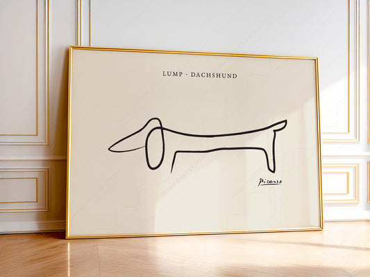 Pablo Picasso, Lump Dog poster, Dachshund art
