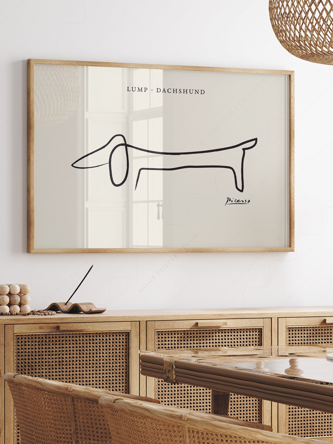 Close-up of Pablo Picasso Lump Dachshund Line archival print on Premium Matte Paper
