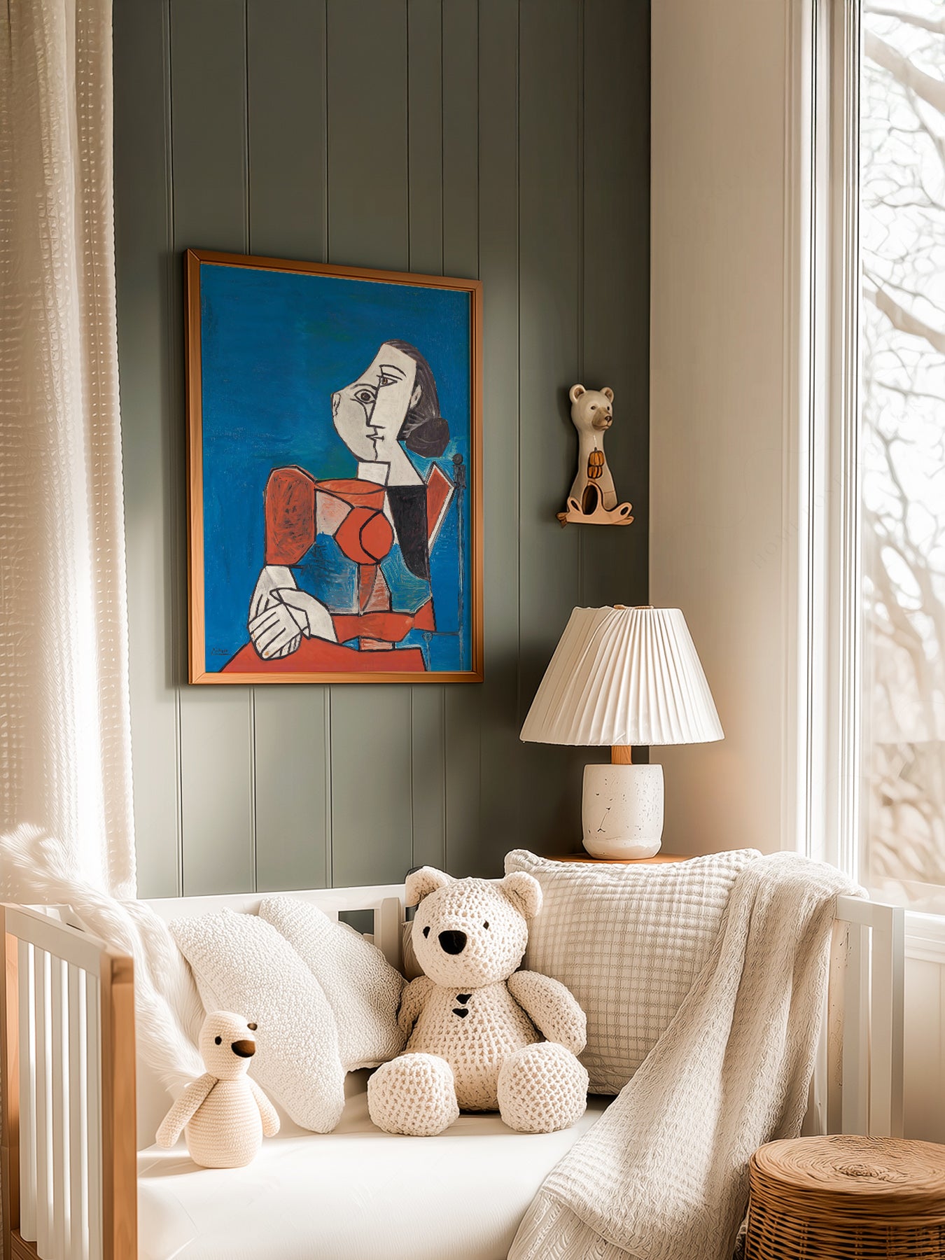 Pablo Picasso Femme Seated Woman in a light-filled Japandi-inspired living space