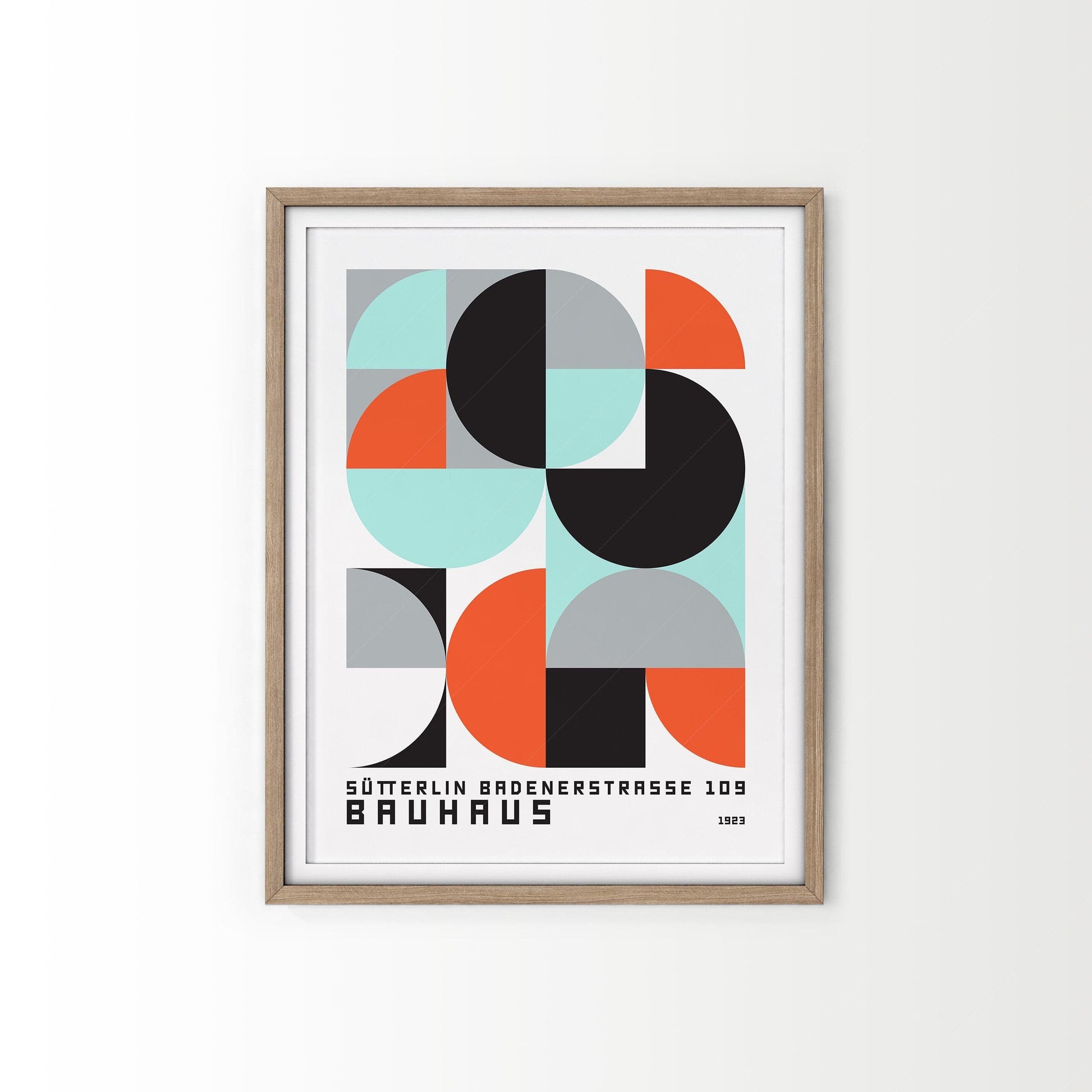 Bauhaus Poster, Mid-Century Modern Wall Decor, Geometric Print