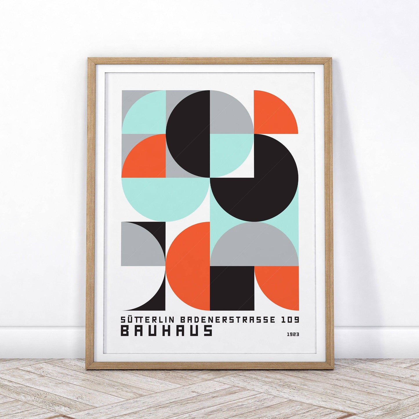 Bauhaus Poster, Mid-Century Modern Wall Decor, Geometric Print