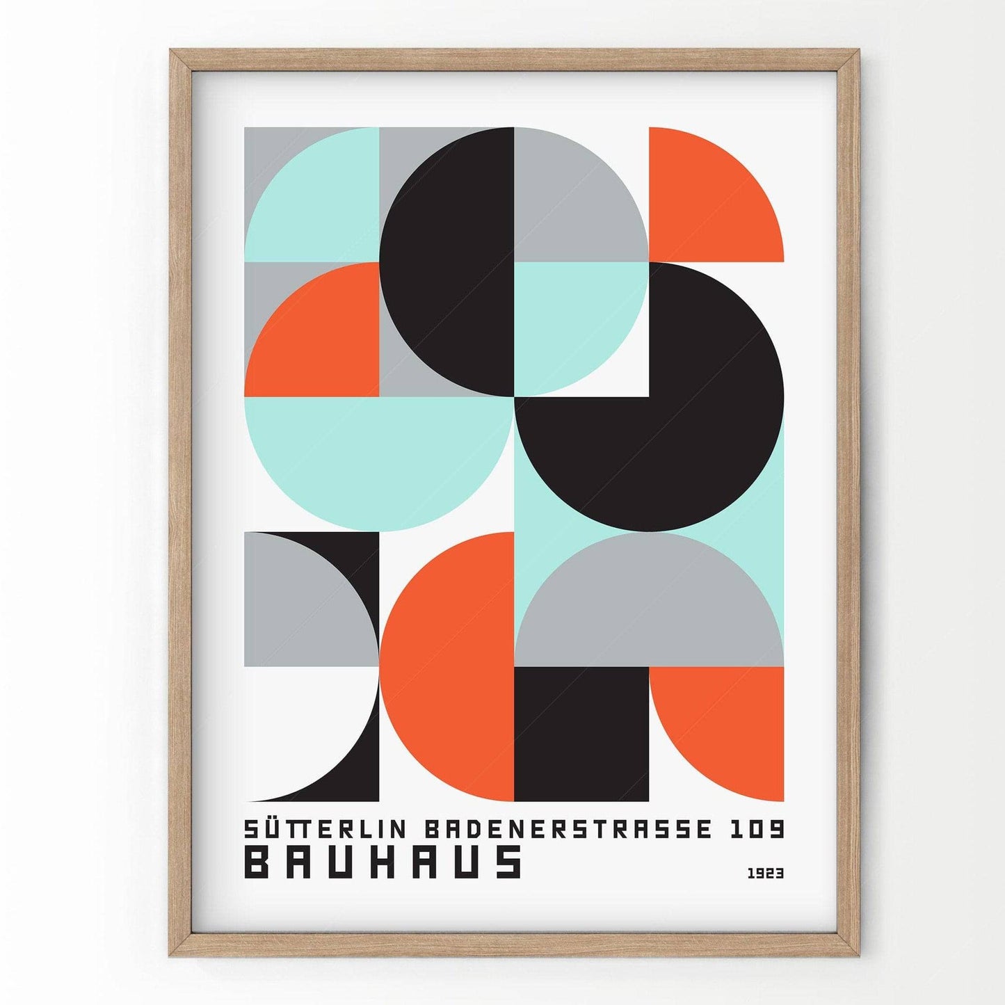 Bauhaus Poster, Mid-Century Modern Wall Decor, Geometric Print