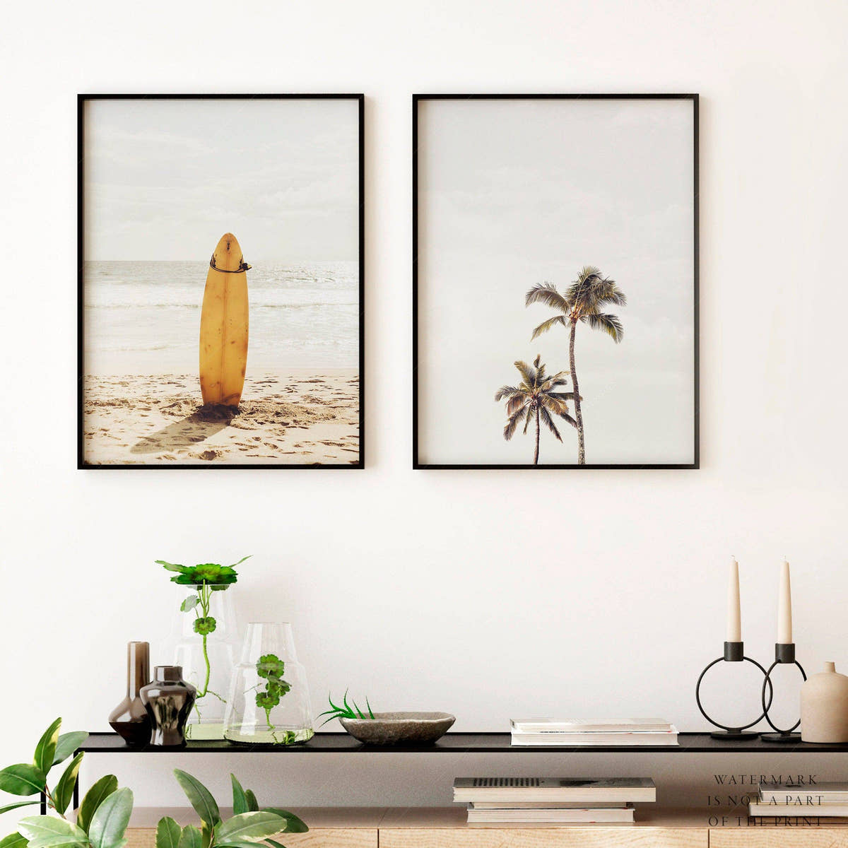 Beach Wall Set, California Art Print, Coastal Set of 2 Prints