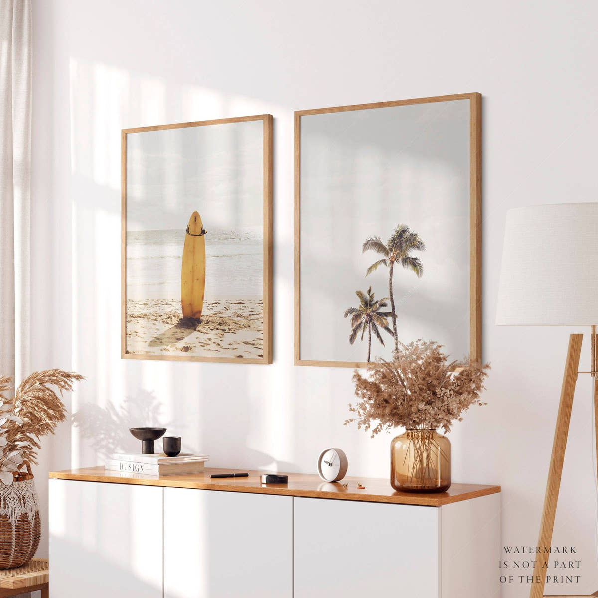 Beach Wall Set, California Art Print, Coastal Set of 2 Prints