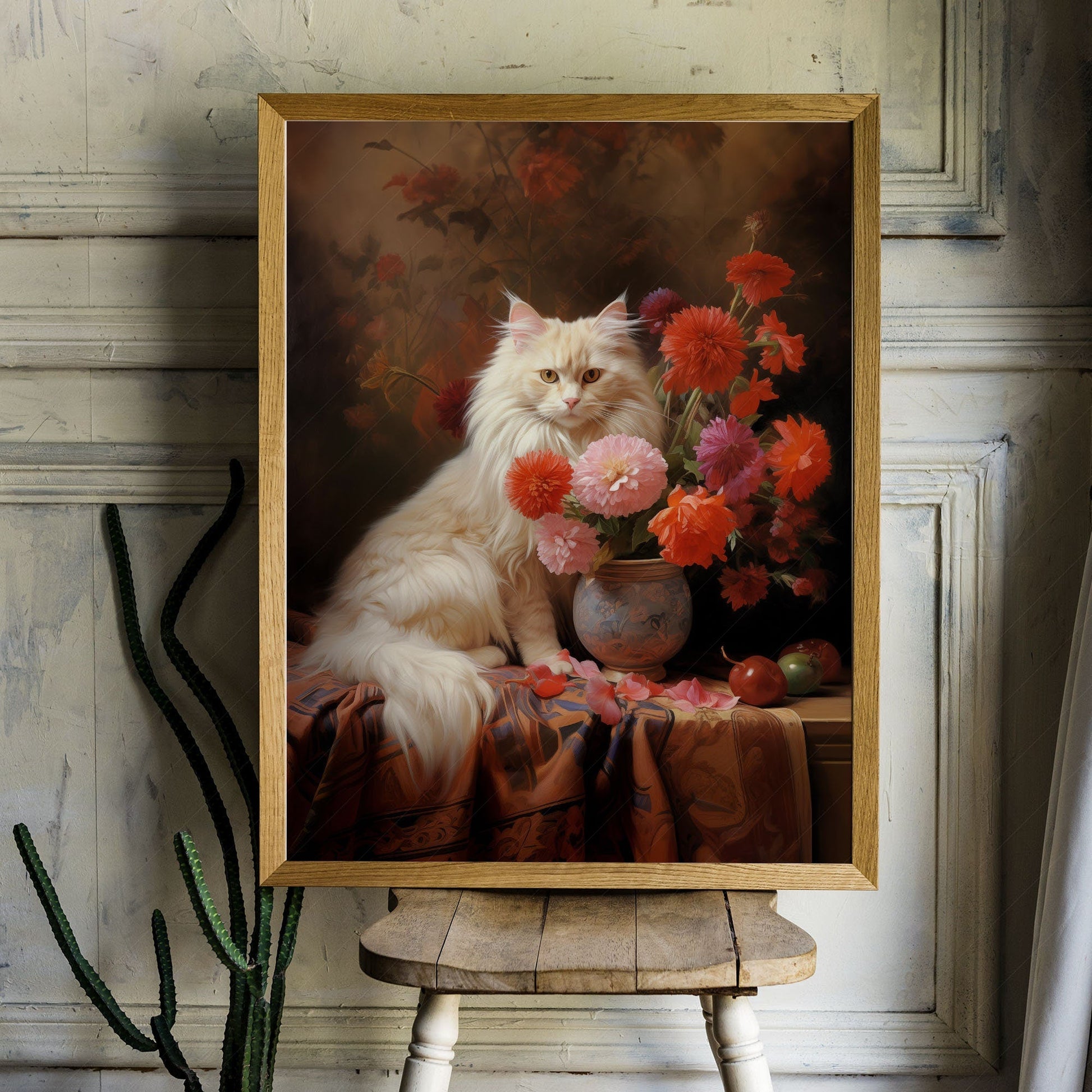 Beautiful cat print gift for a cat lover, Turkish Angora Cat