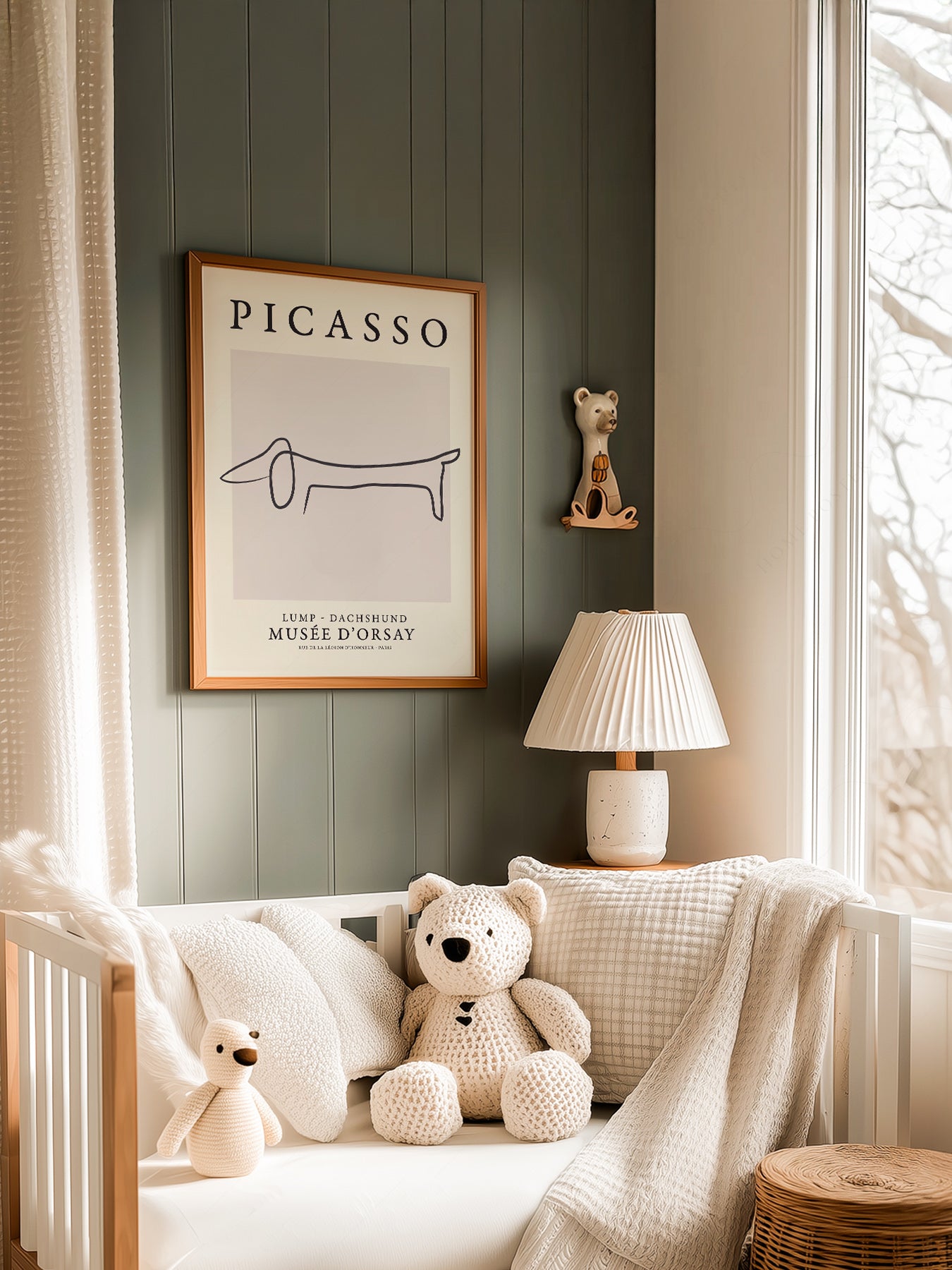 Pablo Picasso Lump Dachshund Line in a light-filled Japandi-inspired living space