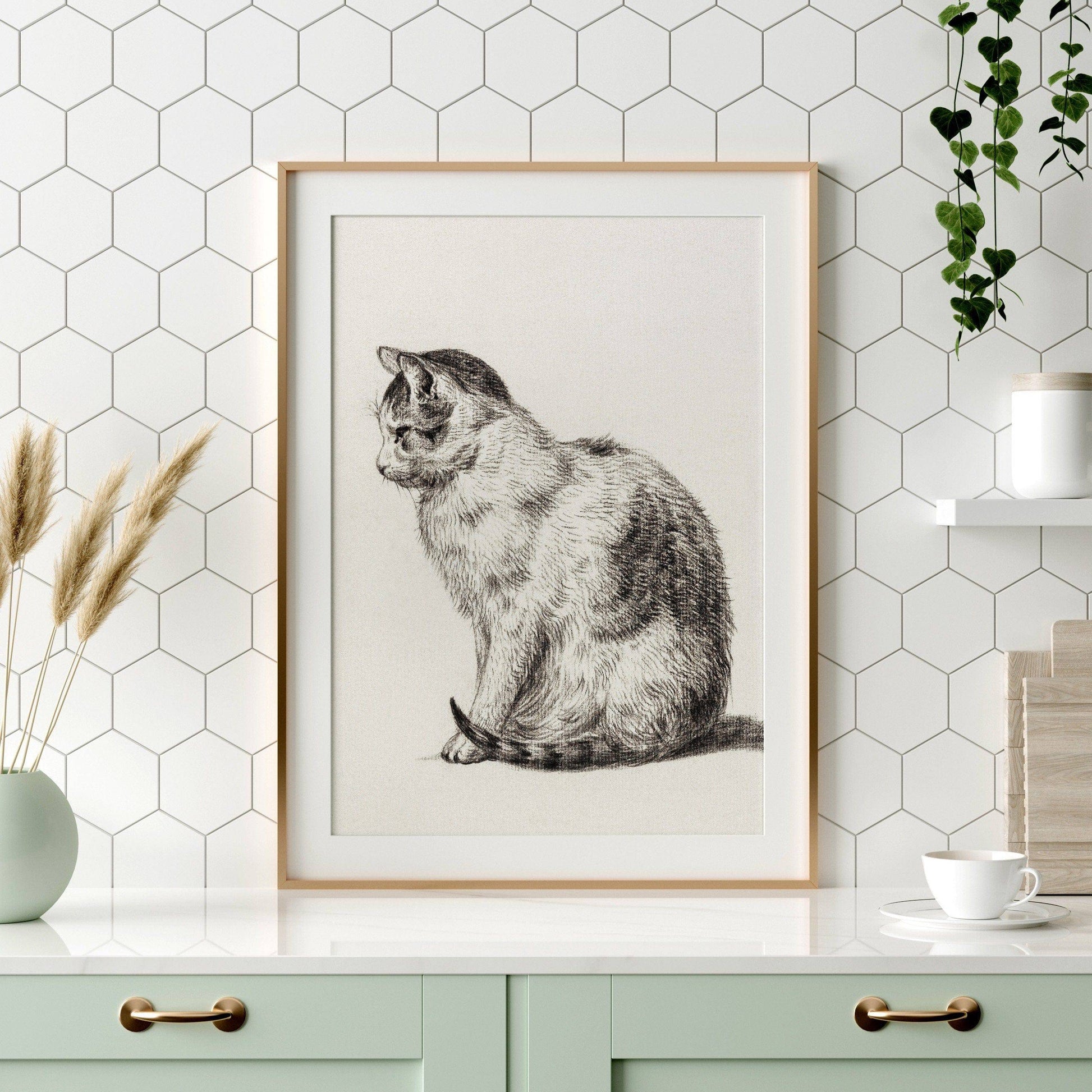 Cat Lover Gift, Cat Print, Cat Artwork, Pet Wall Art, Pet Cat Poster, Cat Vintage, Cat Portrait, Animal Wall Art, Vintage Cat
