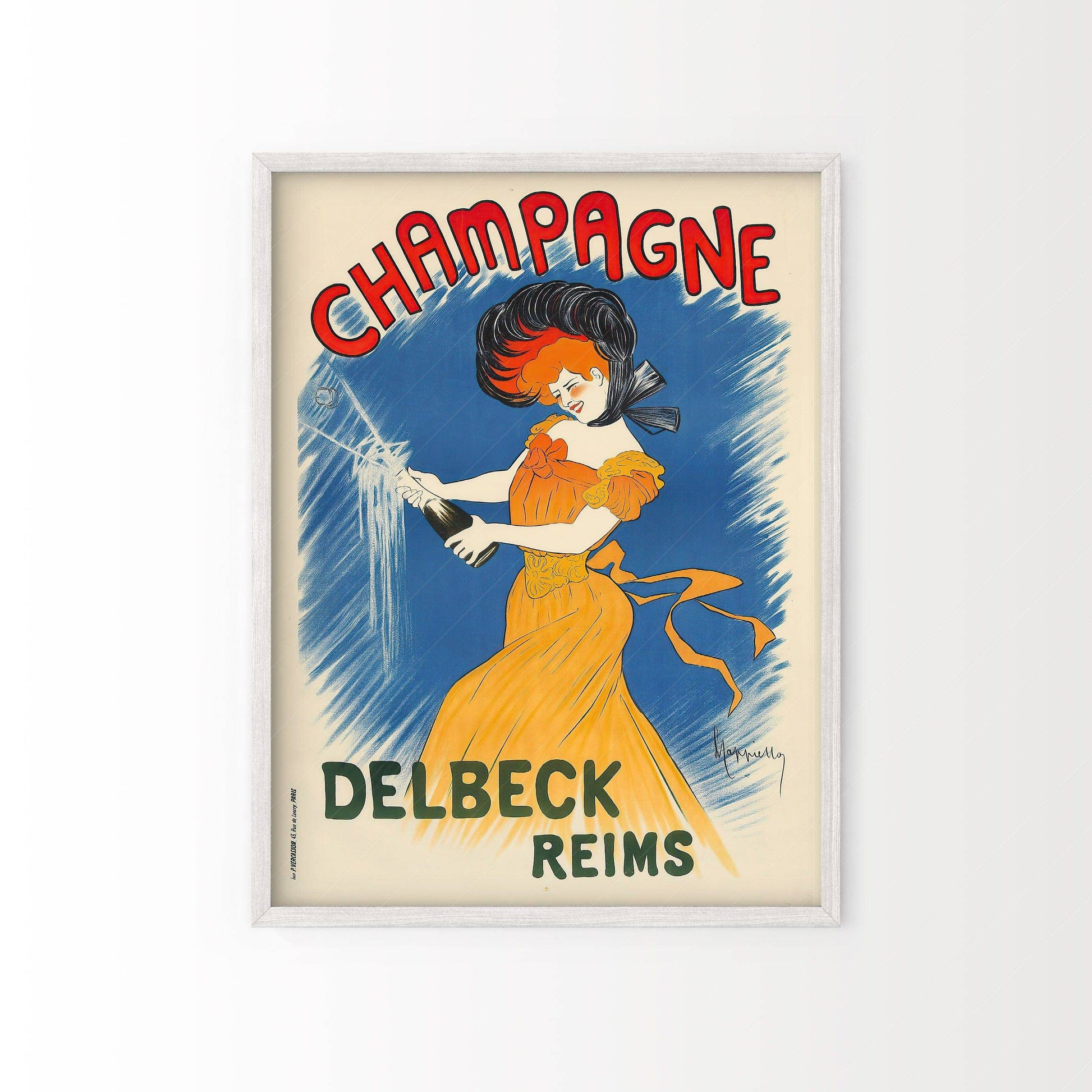 Champagne Wall Art, Vintage Advertising, Drink Poster