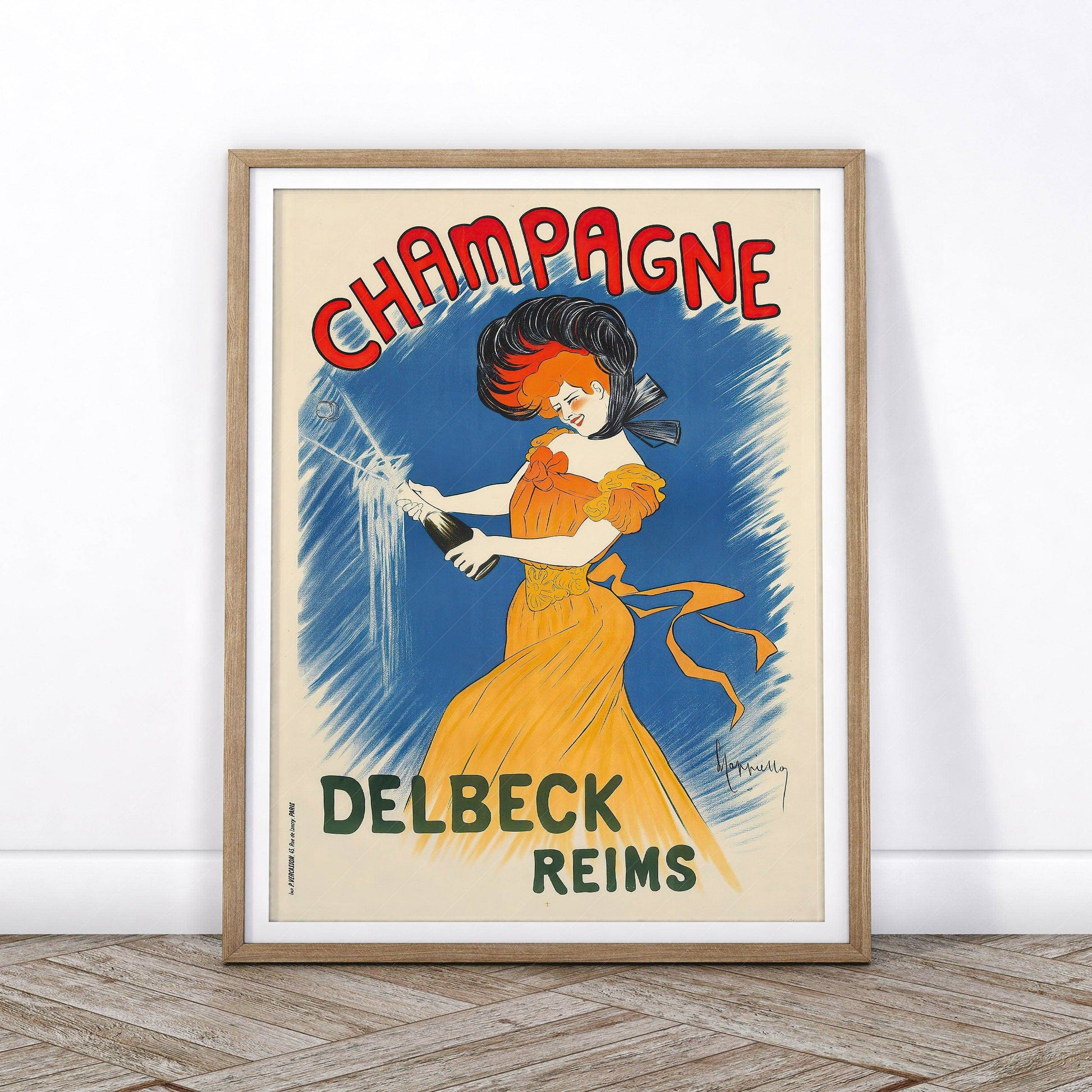 Champagne Wall Art, Vintage Advertising, Drink Poster