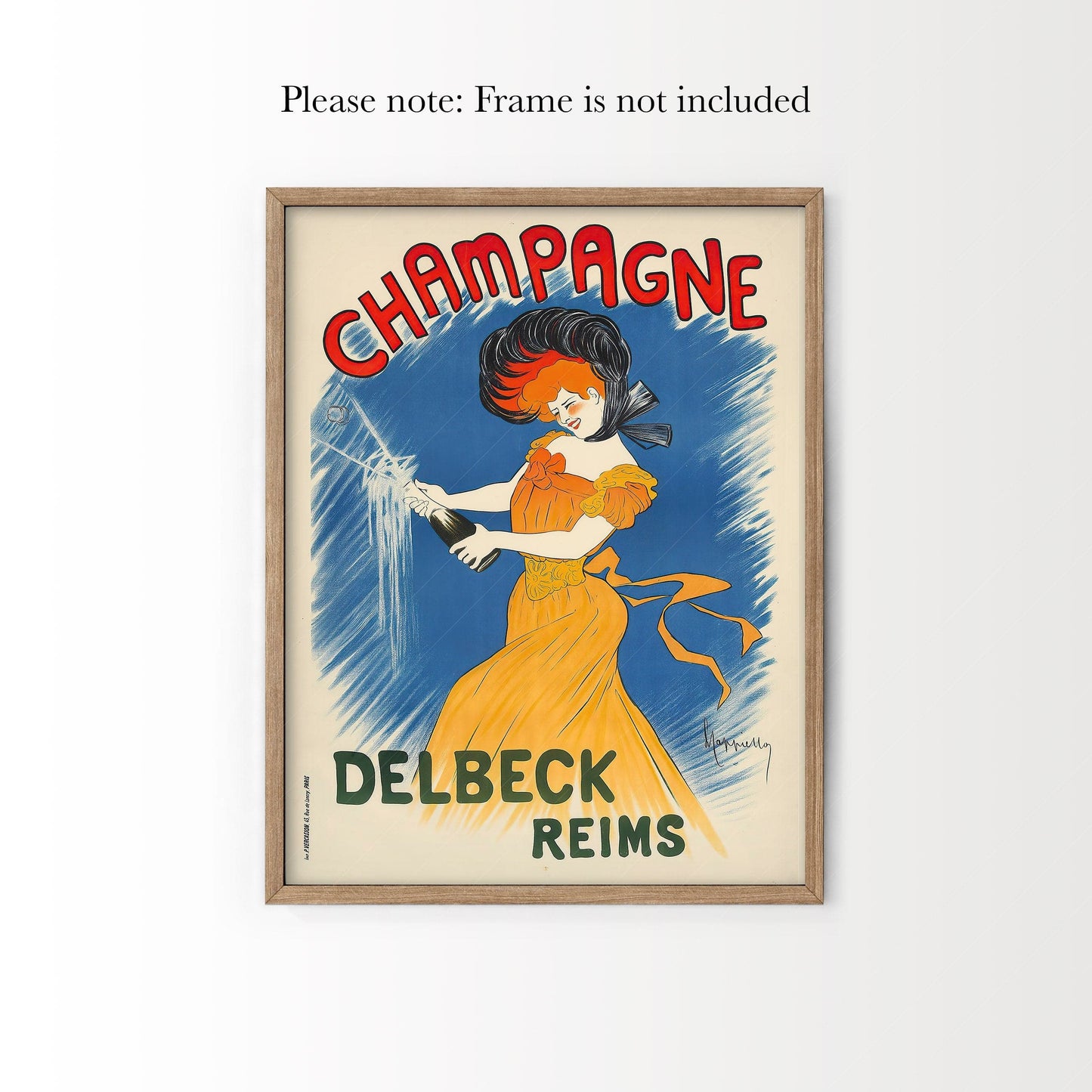 Champagne Wall Art, Vintage Advertising, Drink Poster