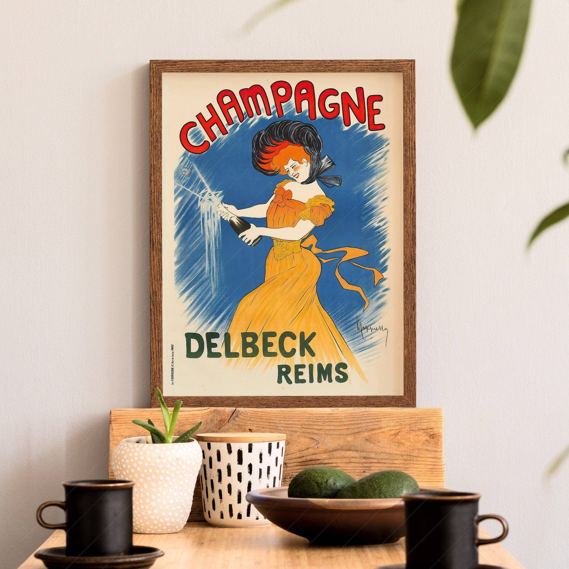 Champagne Wall Art, Vintage Advertising, Drink Poster