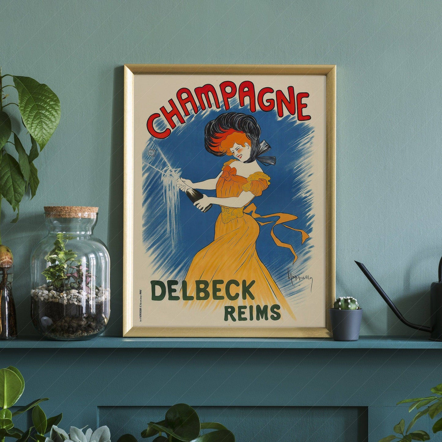 Champagne Wall Art, Vintage Advertising, Drink Poster