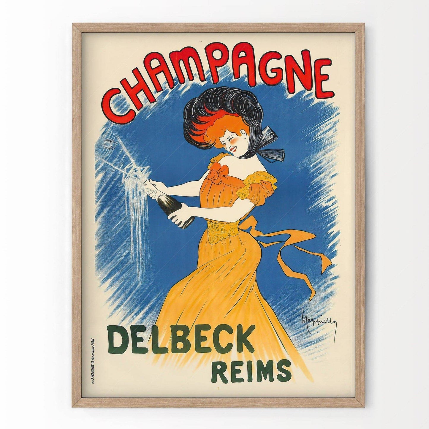 Champagne Wall Art, Vintage Advertising, Drink Poster