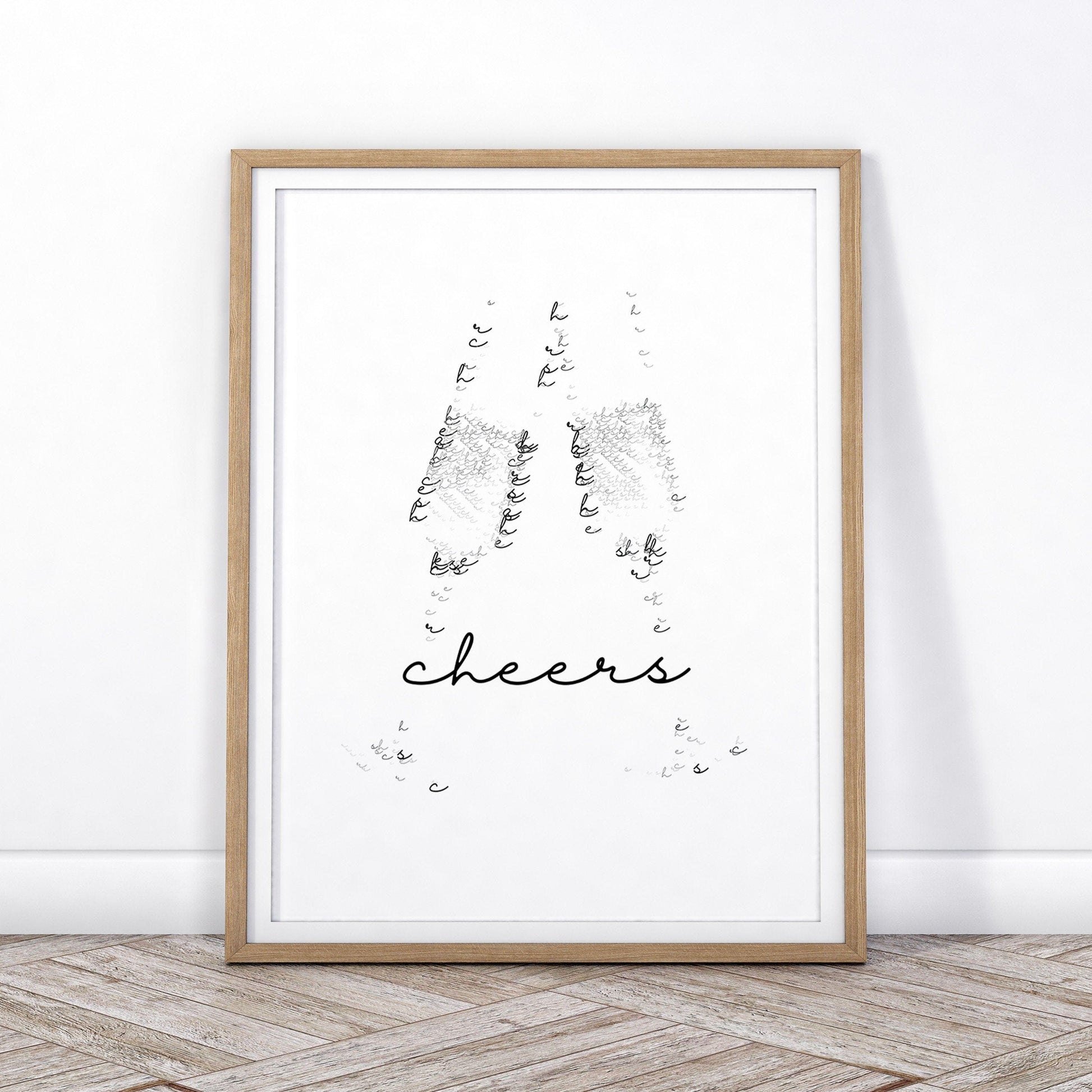 Cheers Sign, Celebration Poster, Above Bar Cart Wall Decor